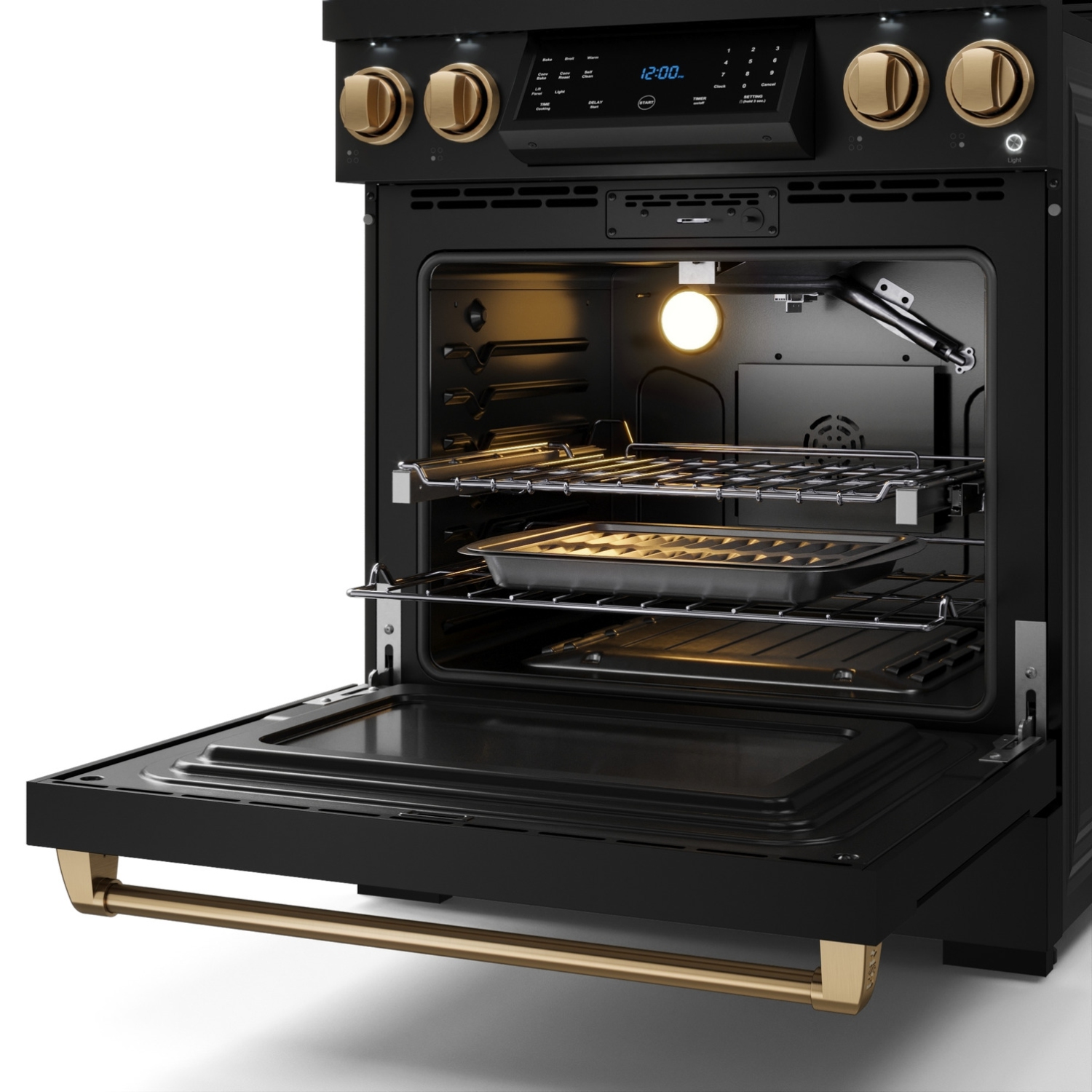 Gordon Ramsay by THOR Kitchen 30 Inch Professional Gas Range with Tilt Panel Touch Control in Black/Bronze