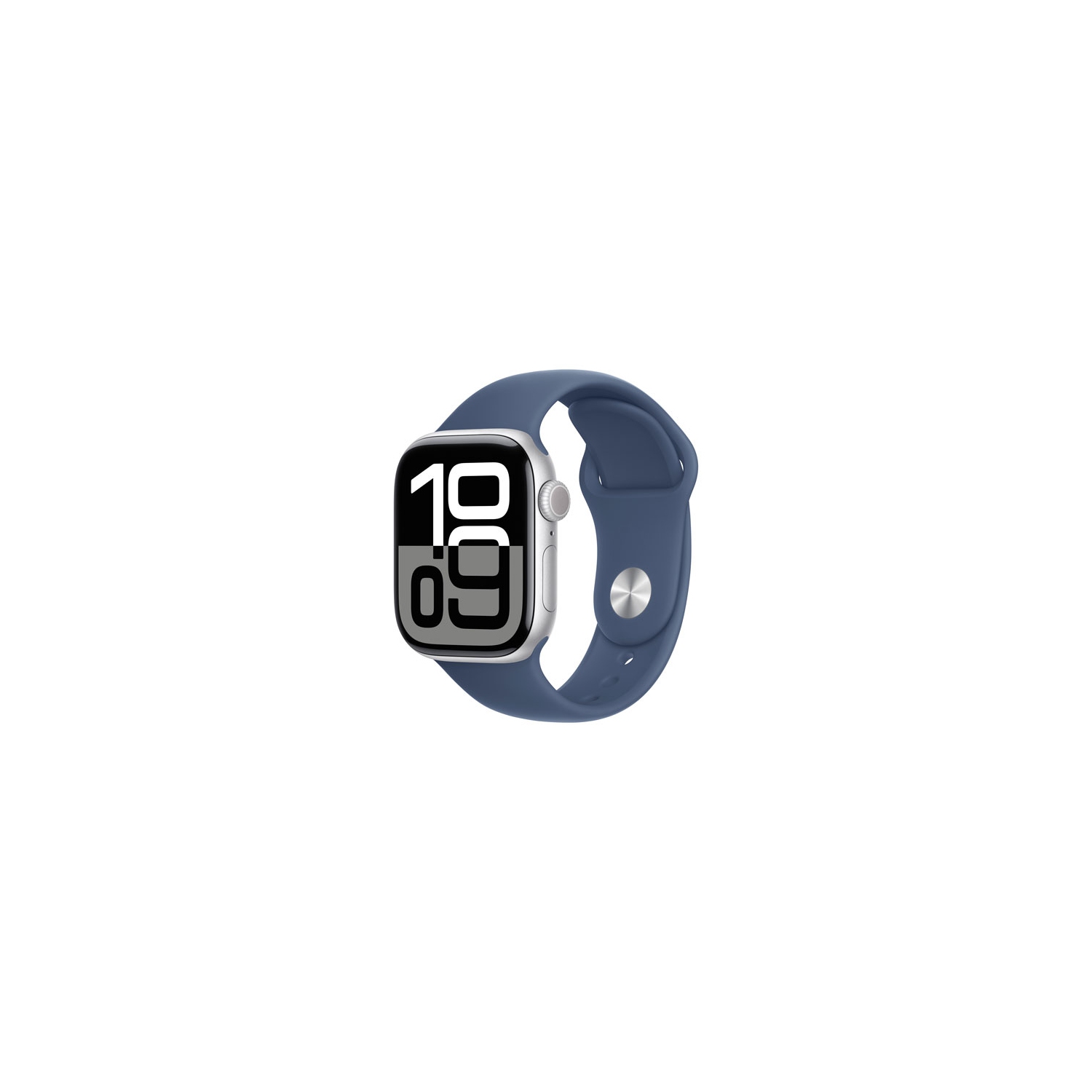 Apple Watch Series 10 (GPS) 46mm Silver Aluminum Case with Denim Sport Band M/L band