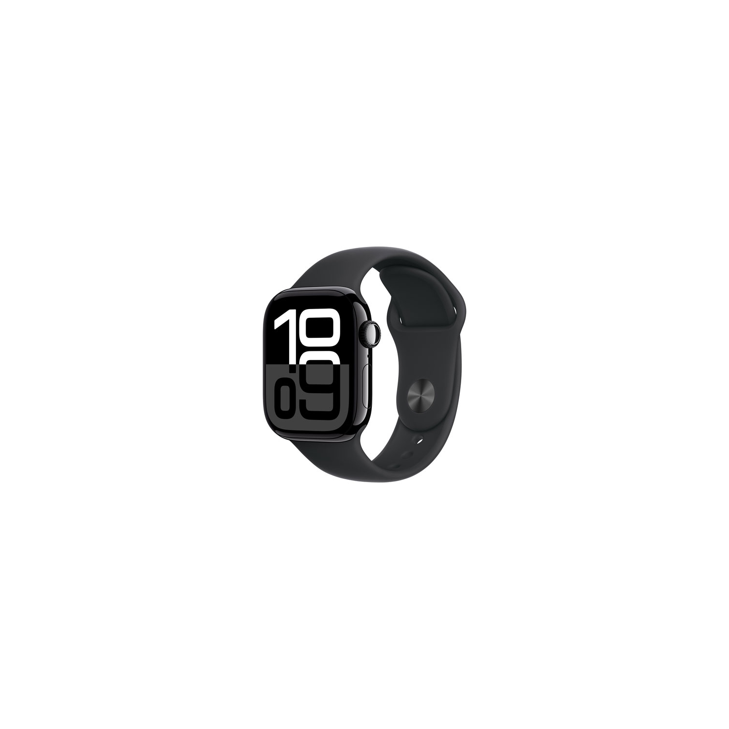 Apple Watch Series 10 42mm Jet Black Aluminum Case with Black Sport Band - Small/Medium