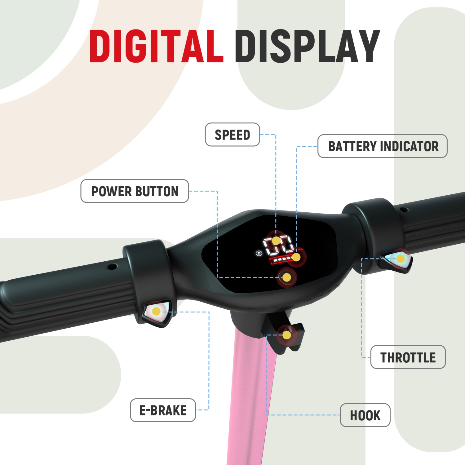 BIIST Pink 6.5" Foldable Kids Electric Scooter with LED Headlights, Front Lights, and Multicolor Light-Up Pedal, Durable Aluminium Frame