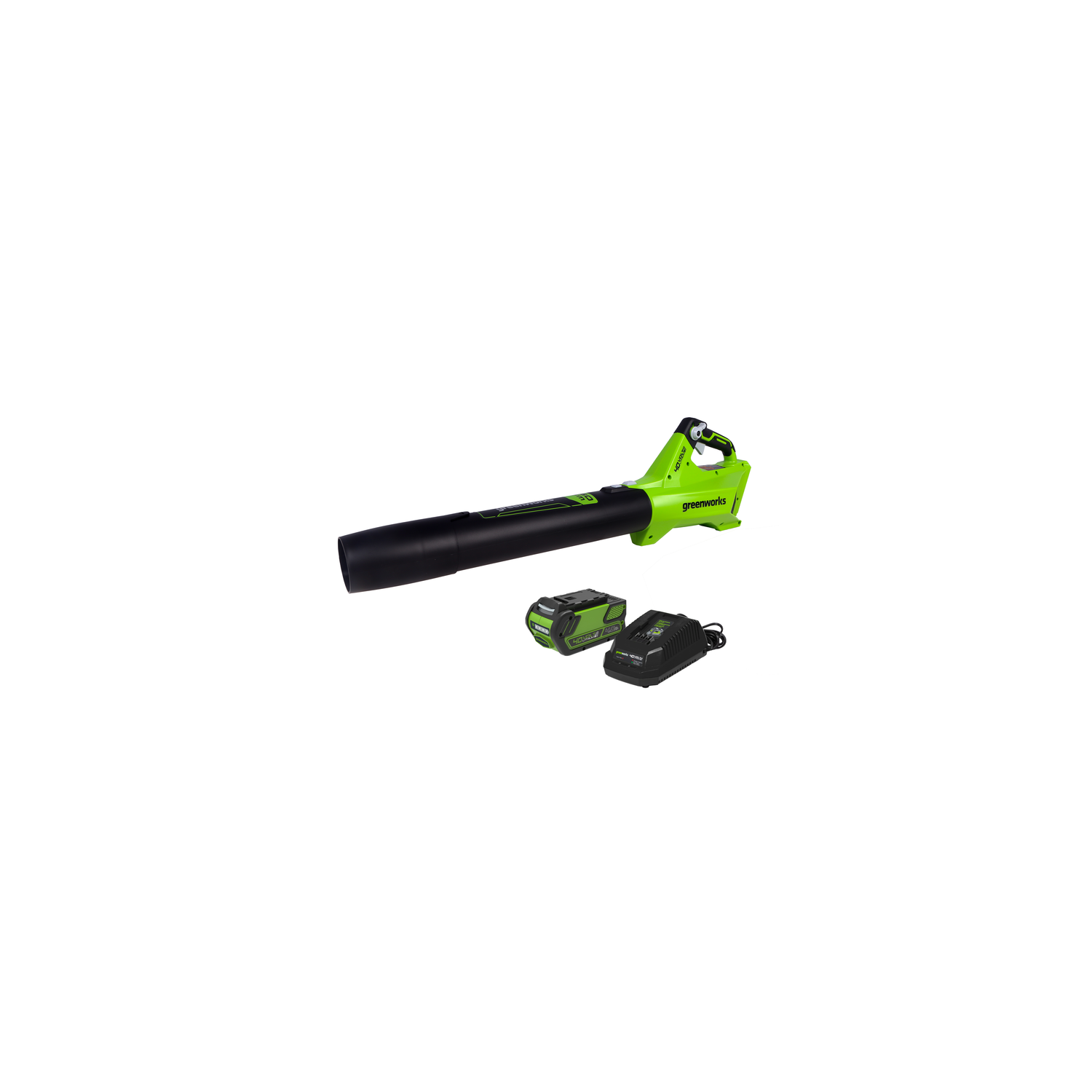 Greenworks 40V 125 MPH - 450 CFM Leaf Blower, 2.0Ah Battery and Charger Included - BLF346