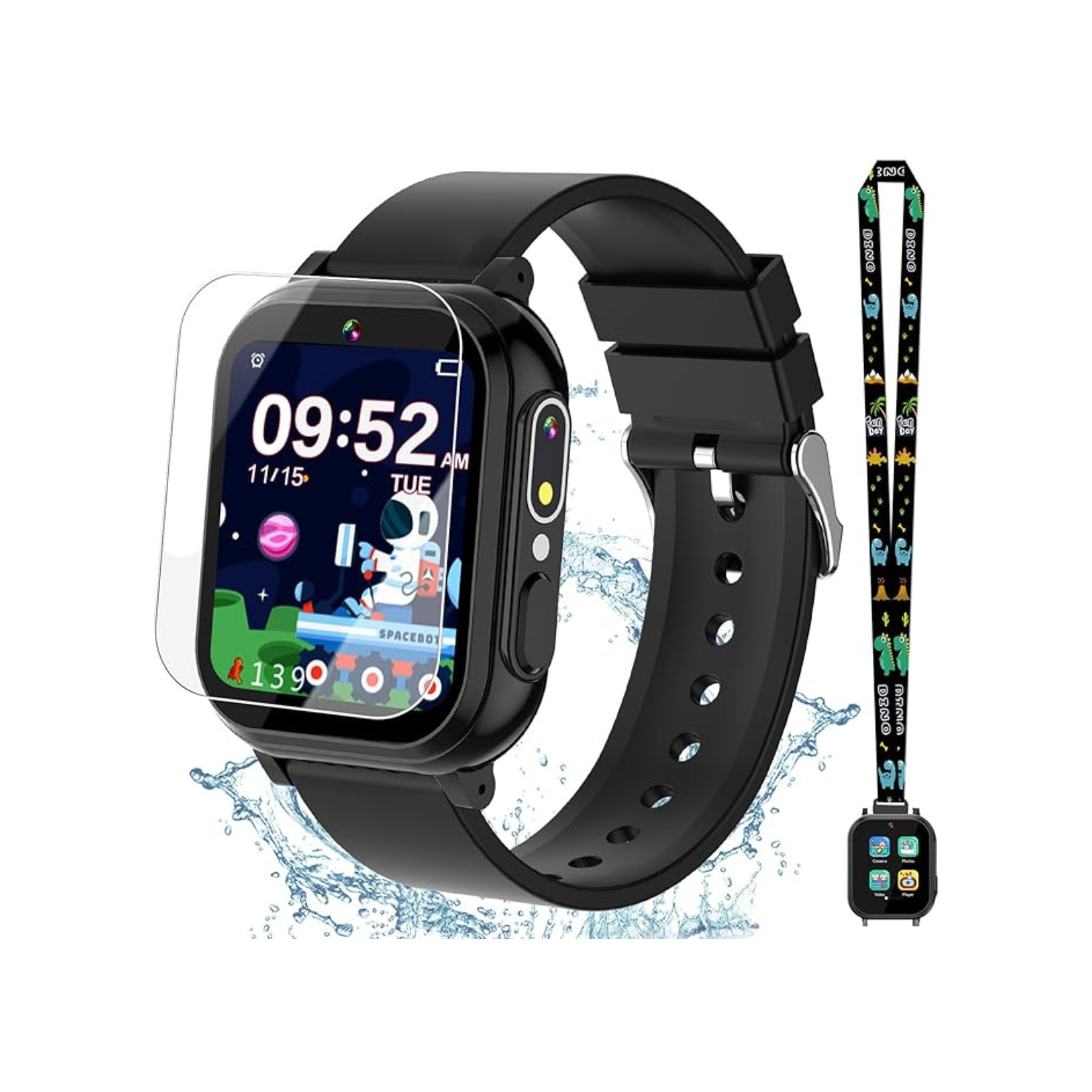 Kids Waterproof Smart Watch Boys Toys Age 5-12 with 32 Games, Dual Camera, Habit Tracking, Music Player, Video, Alarm Clock, HD Touchscreen Watch for