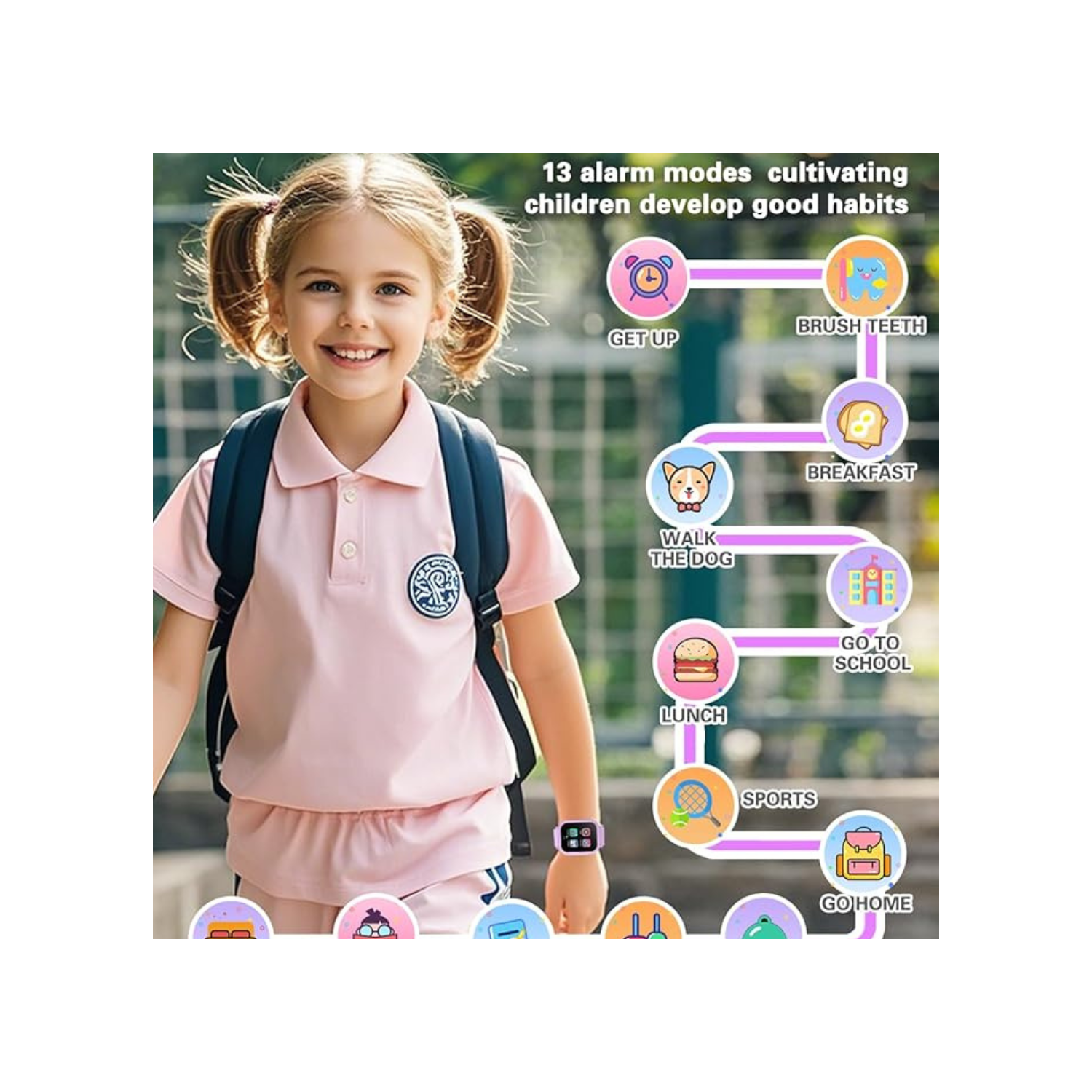 Kids Waterproof Smart Watch Boys Toys Age 5-12 with 32 Games, Dual Camera, Habit Tracking, Music Player, Video, Alarm Clock, HD Touchscreen Watch for