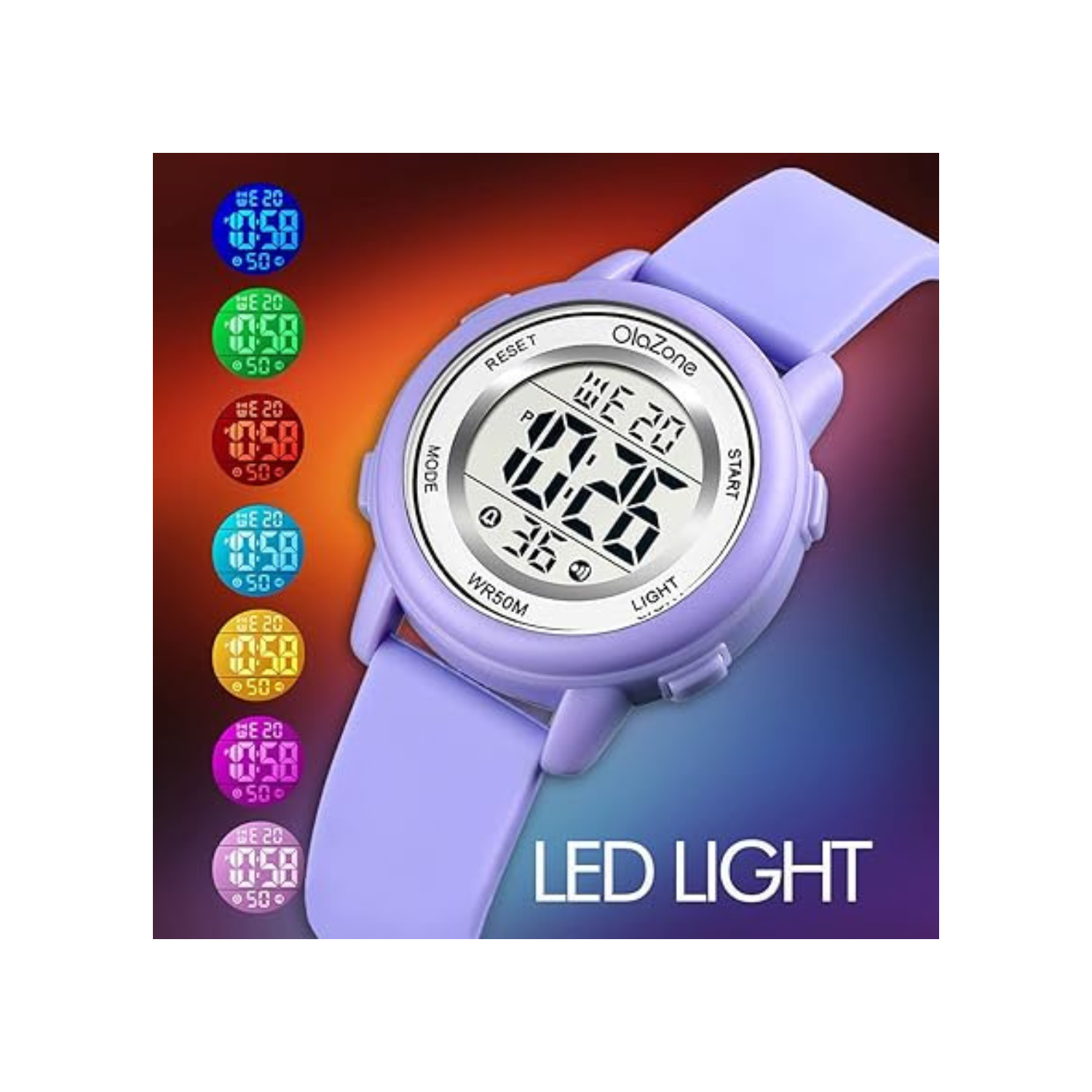 Kids Watch Girl Flower Shape Watch Novelty Cartoon Digital Watch 2 Pieces(Pink+Purple)