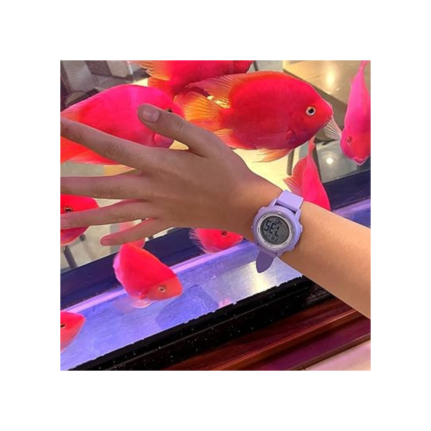 Kids Watch Girl Flower Shape Watch Novelty Cartoon Digital Watch 2 Pieces(Pink+Purple)