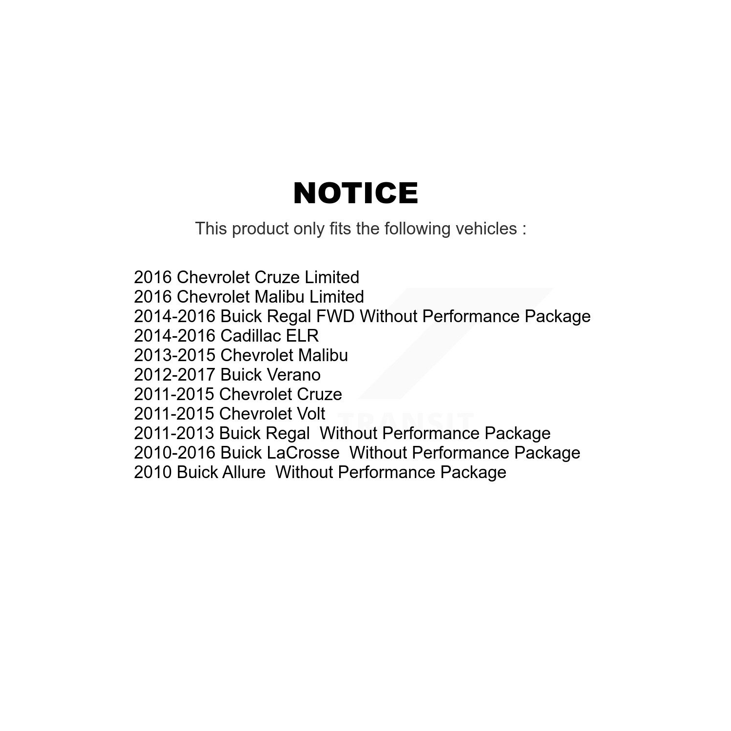 TOR-K201259 du bras de suspension inférieur arrière avant pour la Cruze Buick Verano XTS de Chevrolet