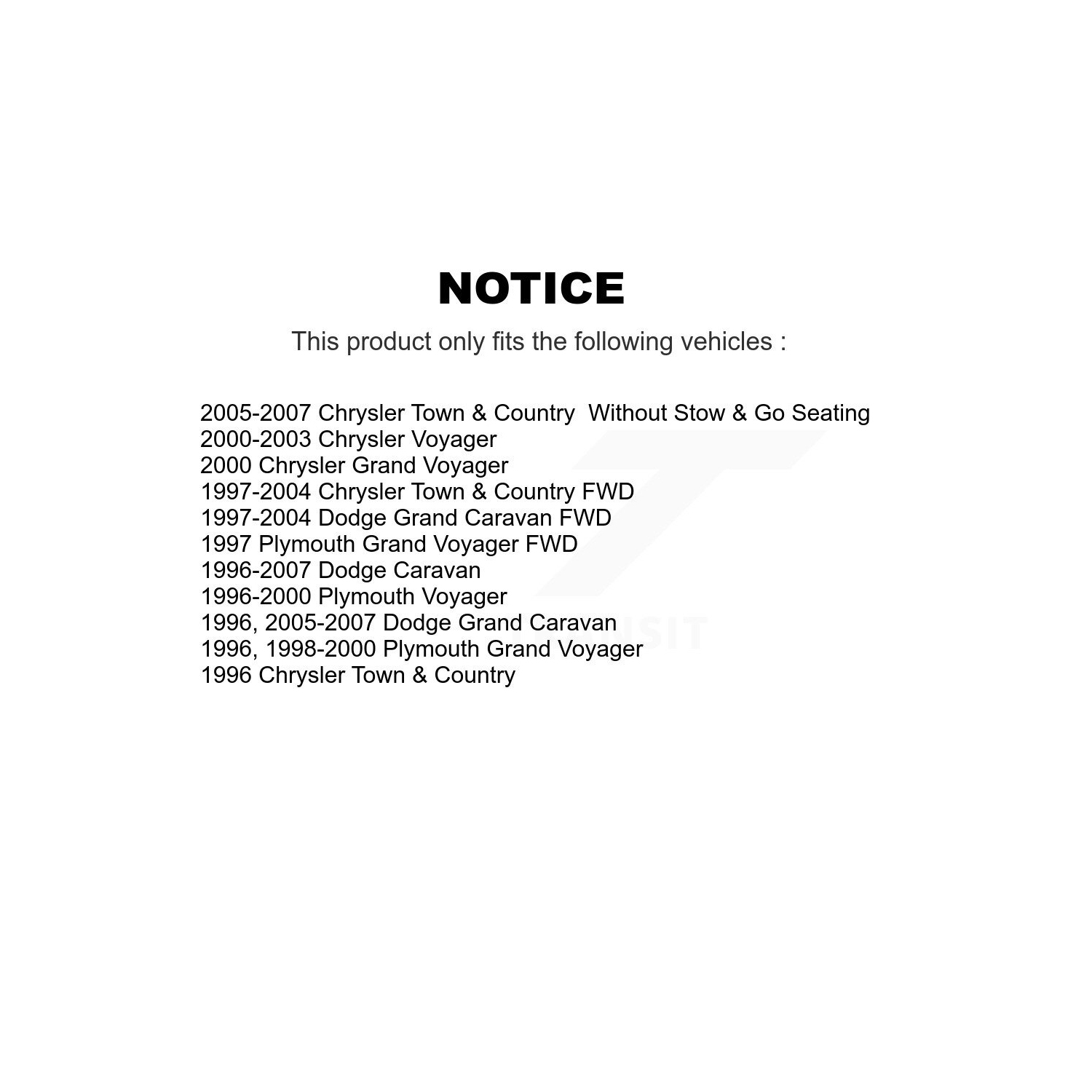 Rear Suspension Track Bar TOR-DS1423 For Dodge Grand Caravan Chrysler Town & Country Plymouth