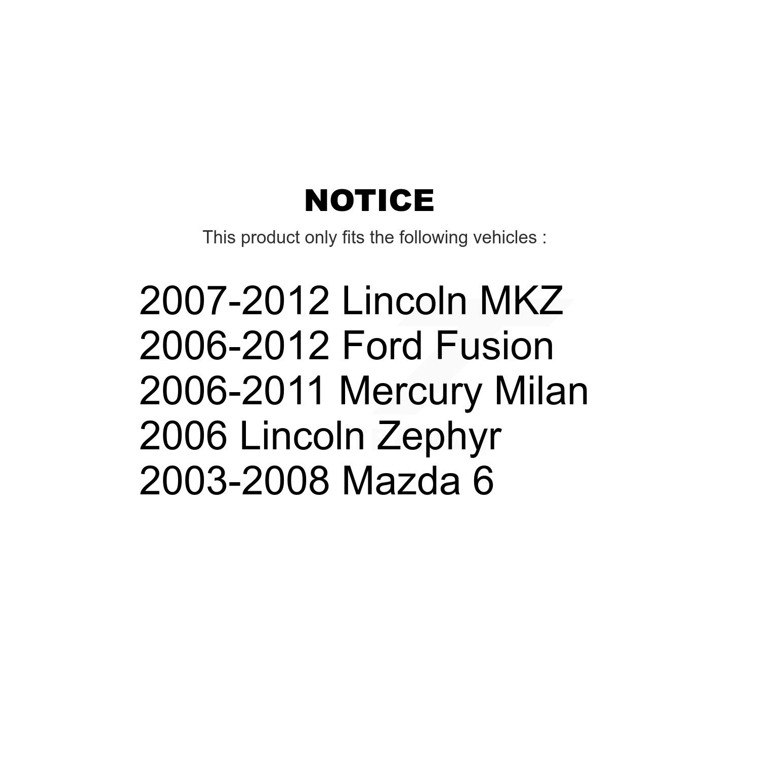 Rear Suspension Stabilizer Bar Link Kit TOR-K750007 For Ford Fusion Mazda 6 Lincoln MKZ Zephyr Milan