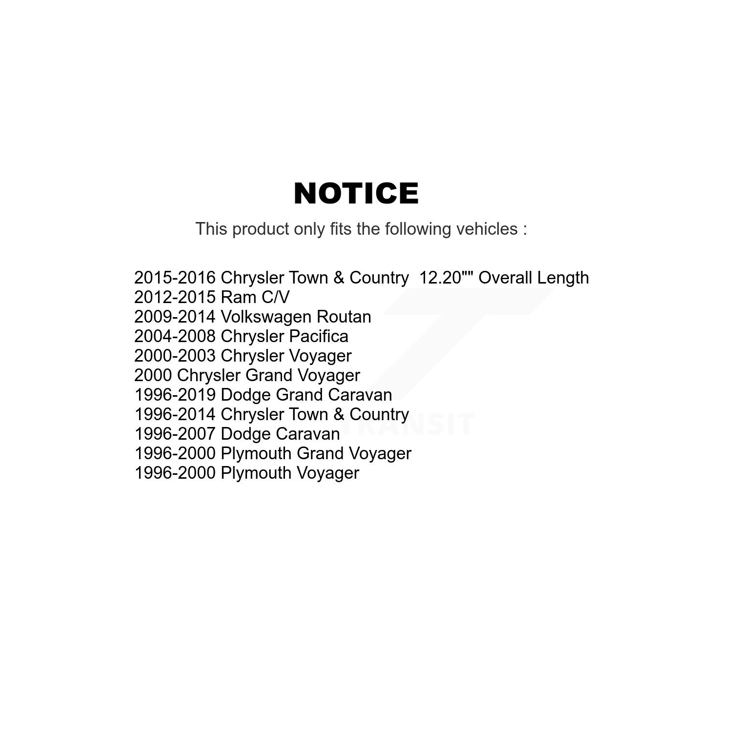 TOR-K7258 de bras de barre stabilisatrice de suspension avant pour Grand Caravan Chrysler Town & Country de Dodge