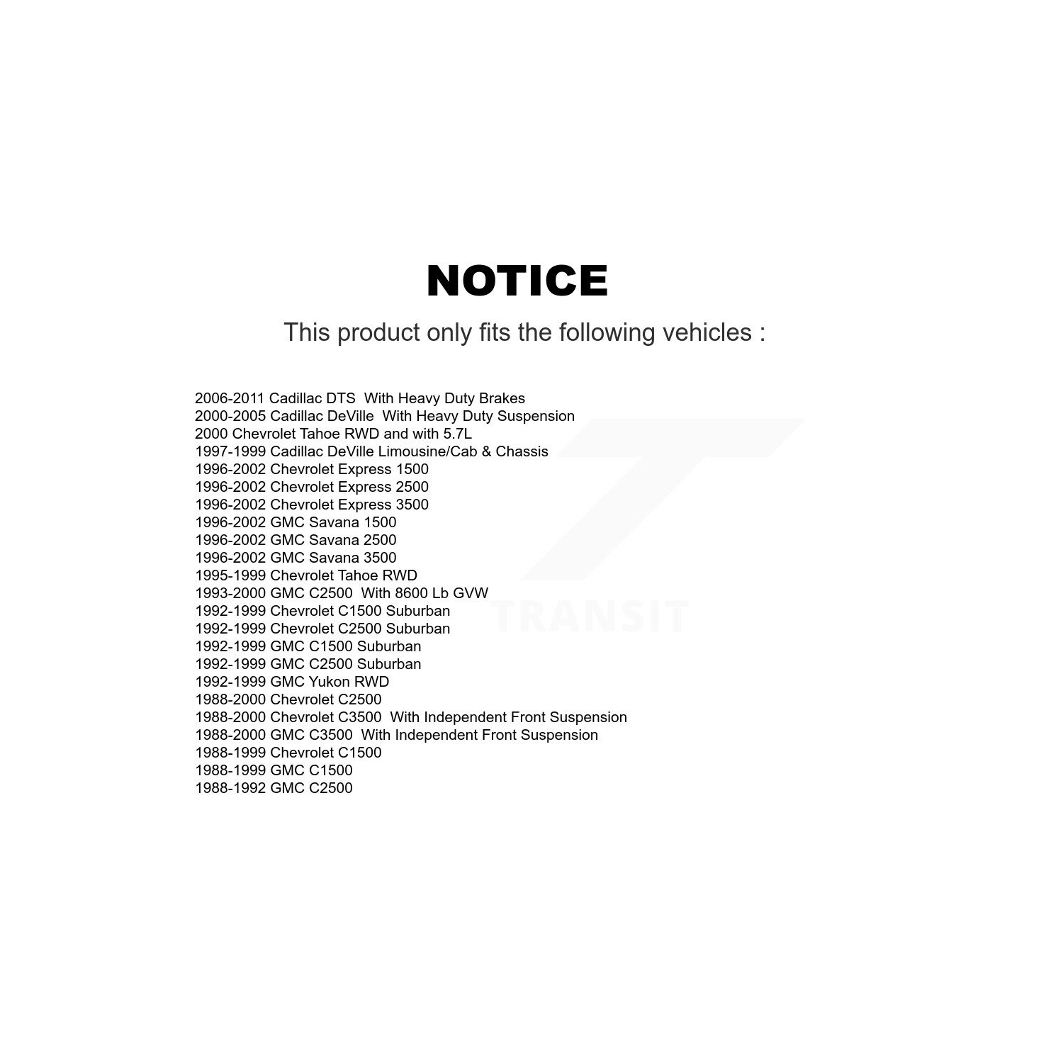 Front Lower Suspension Ball Joint TOR-K6445 For C1500 Chevrolet GMC Cadillac C2500 DTS C3500 DeVille