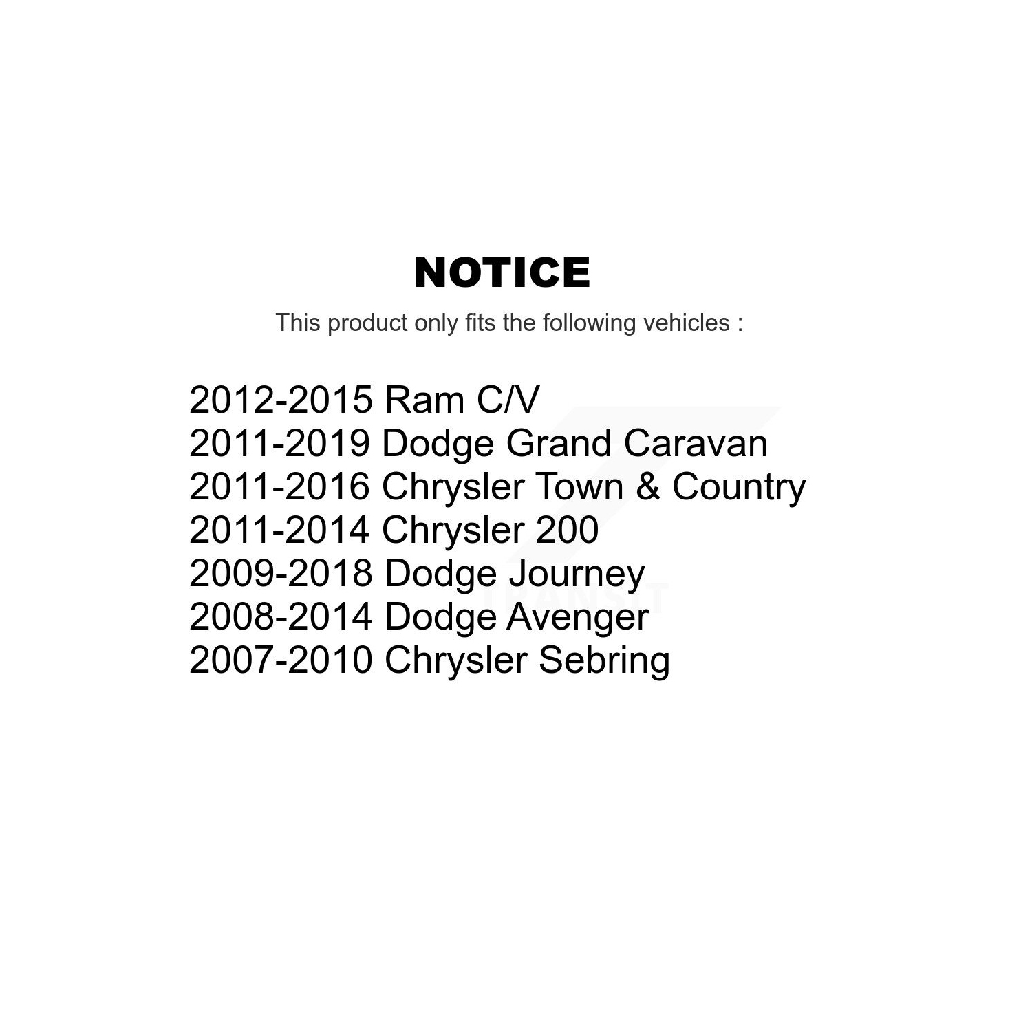 TOR-K201184 de bague de bras de suspension avant inférieur inférieur pour le Grand Caravan Journey Town de Dodge