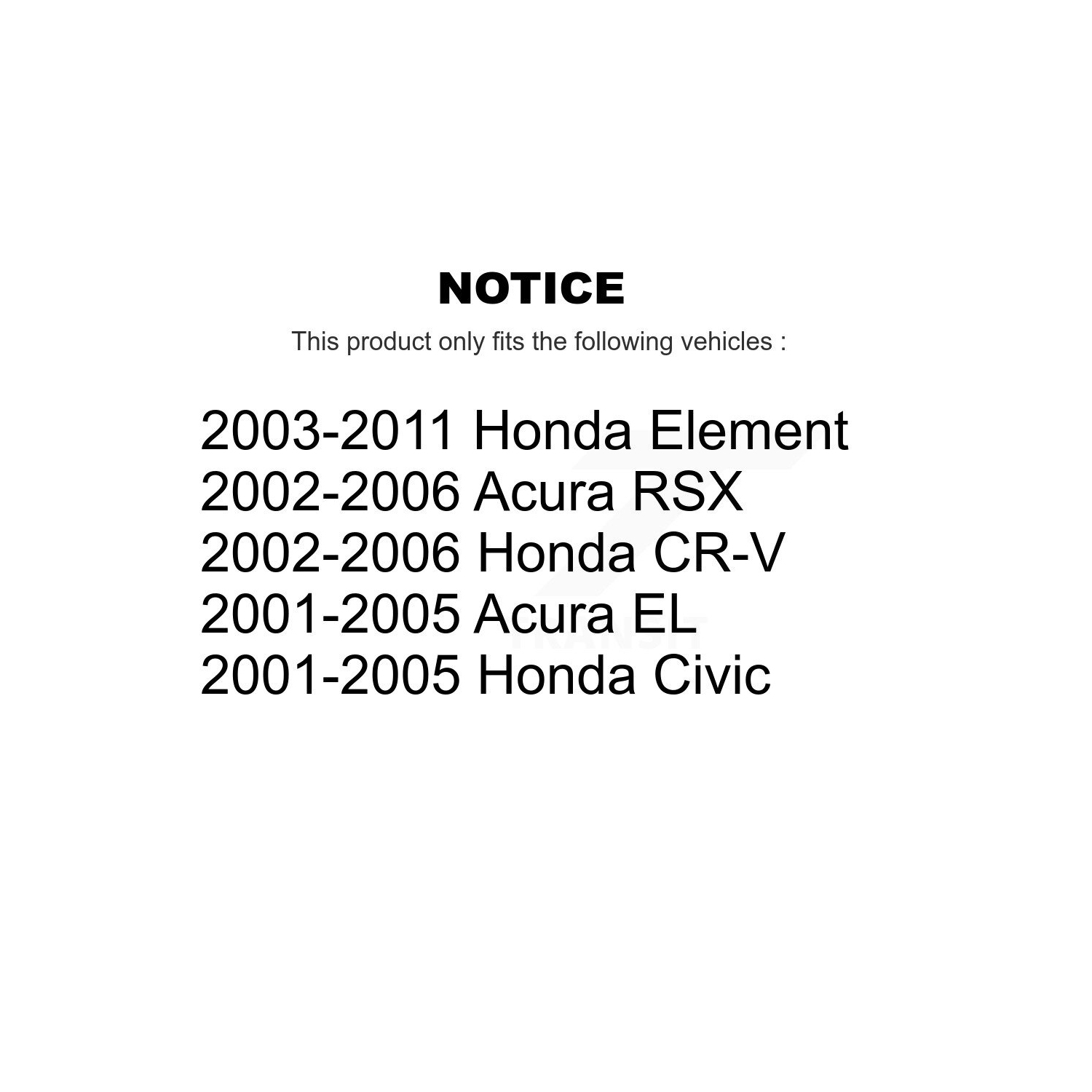 Front Lower Rearward Suspension Control Arm Bushing TOR-K200053 For Honda Civic CR-V Acura Element