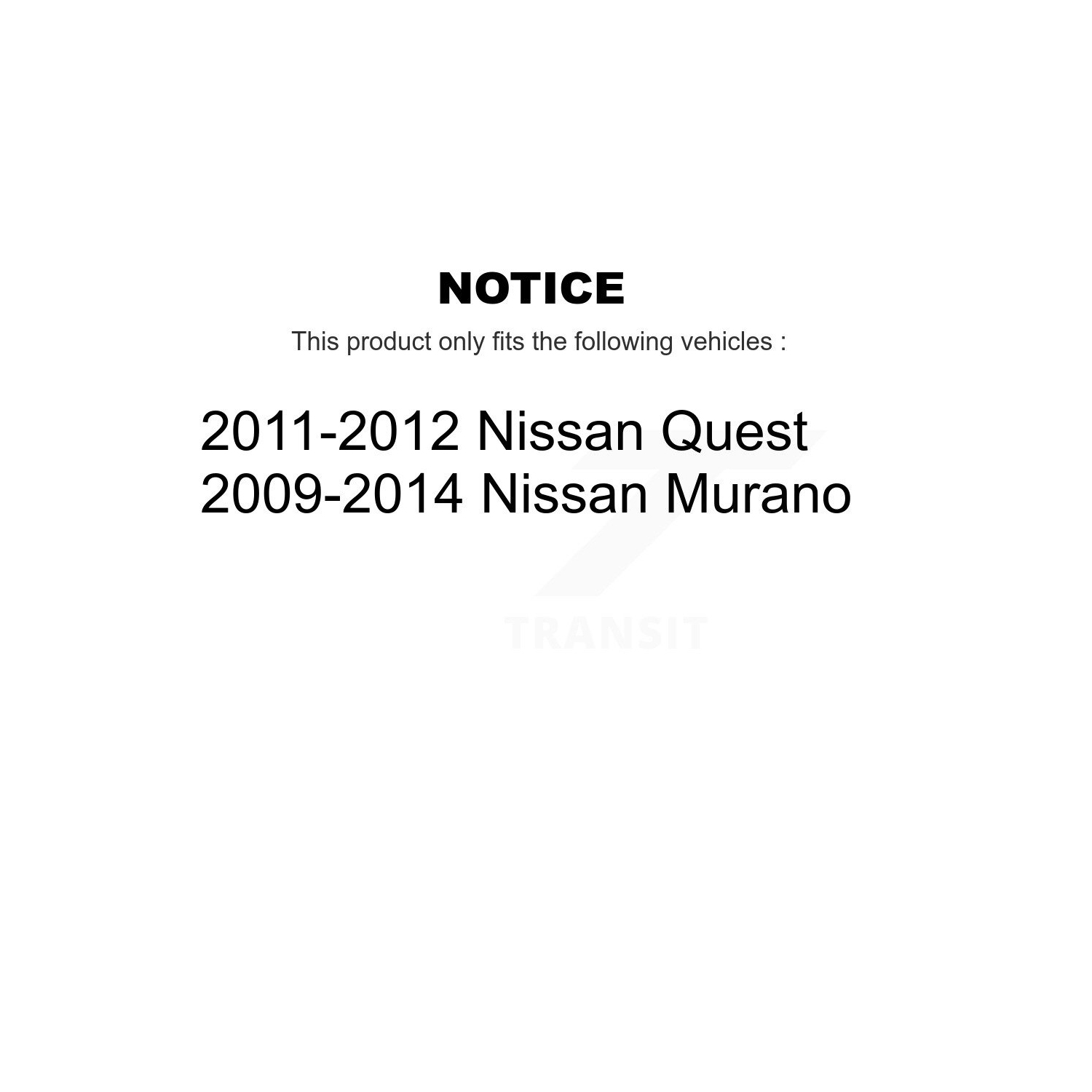 Front To Frame Suspension Stabilizer Bar Bushing Kit TOR-K201507 For Nissan Murano Quest