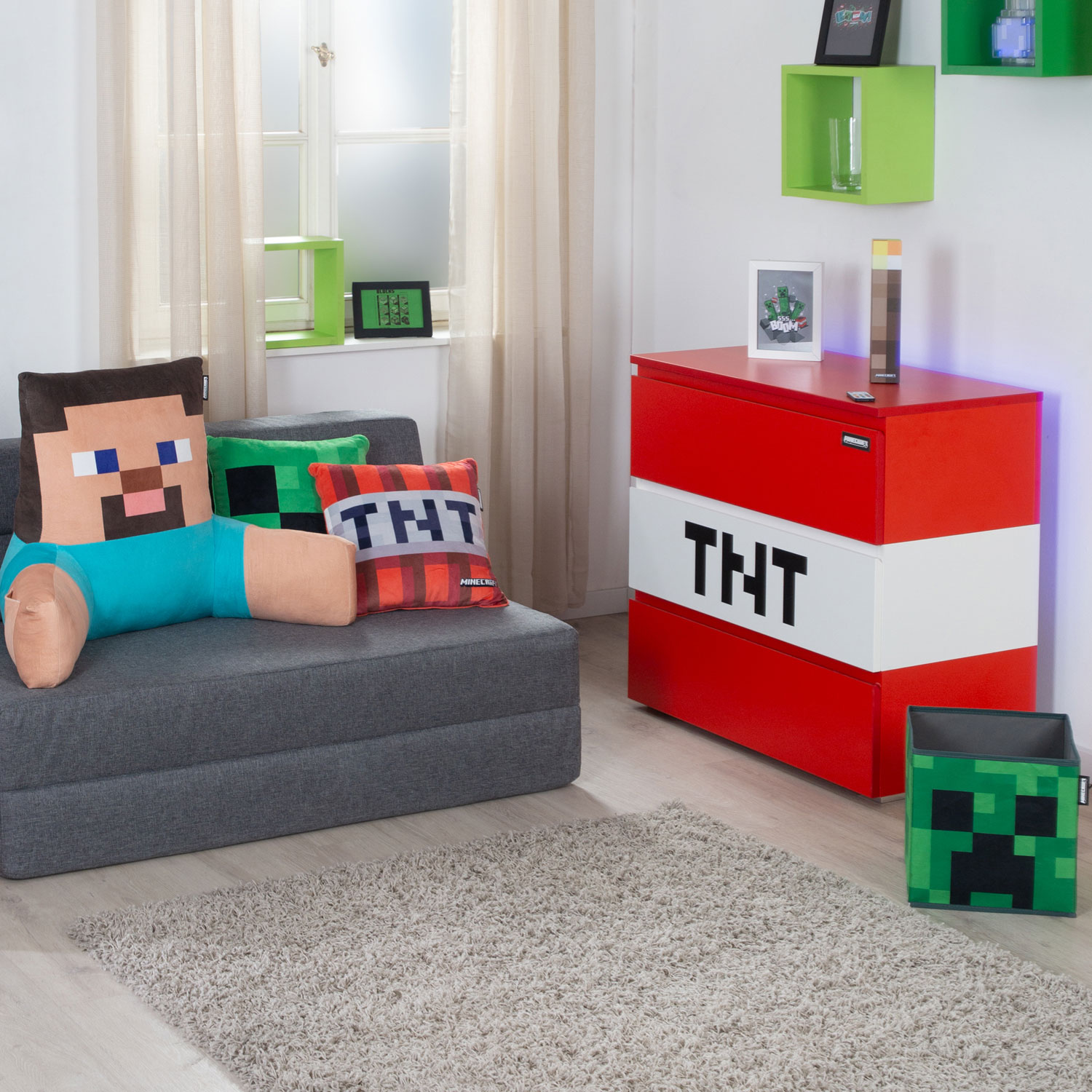 Minecraft TNT 3-Drawer Chest - Red/White