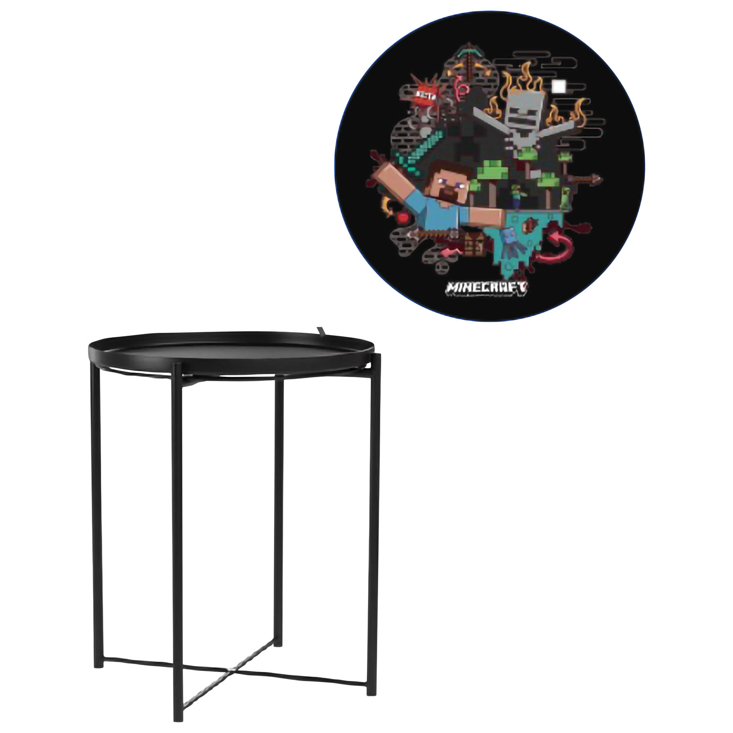 Table d'appoint Minecraft avec plateau amovible - Multicolore
