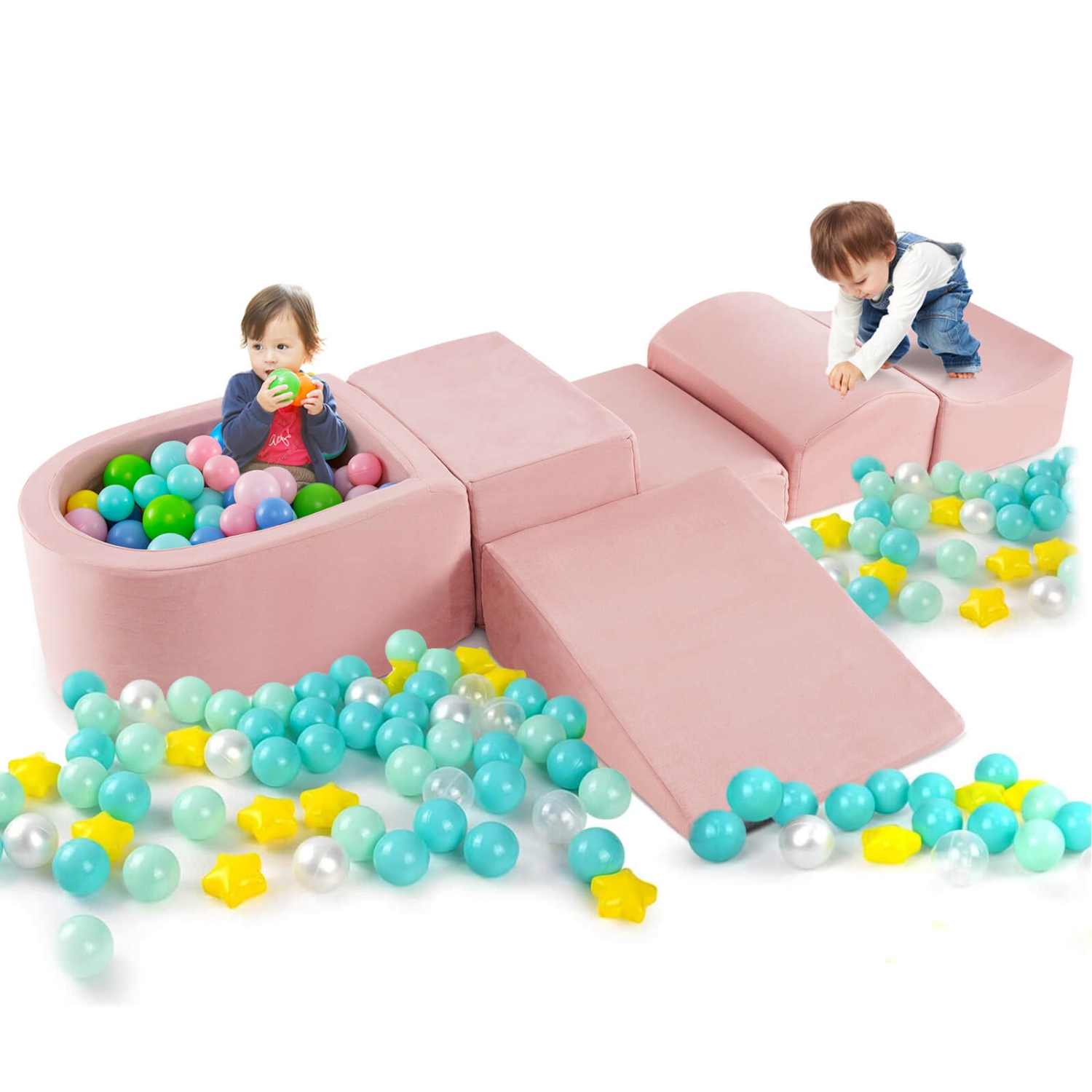 Ensemble de jeu 5 pièces Climb and Crawl de Costway avec fermetures à glissière Ball Pit for Kids pour salle de jeu