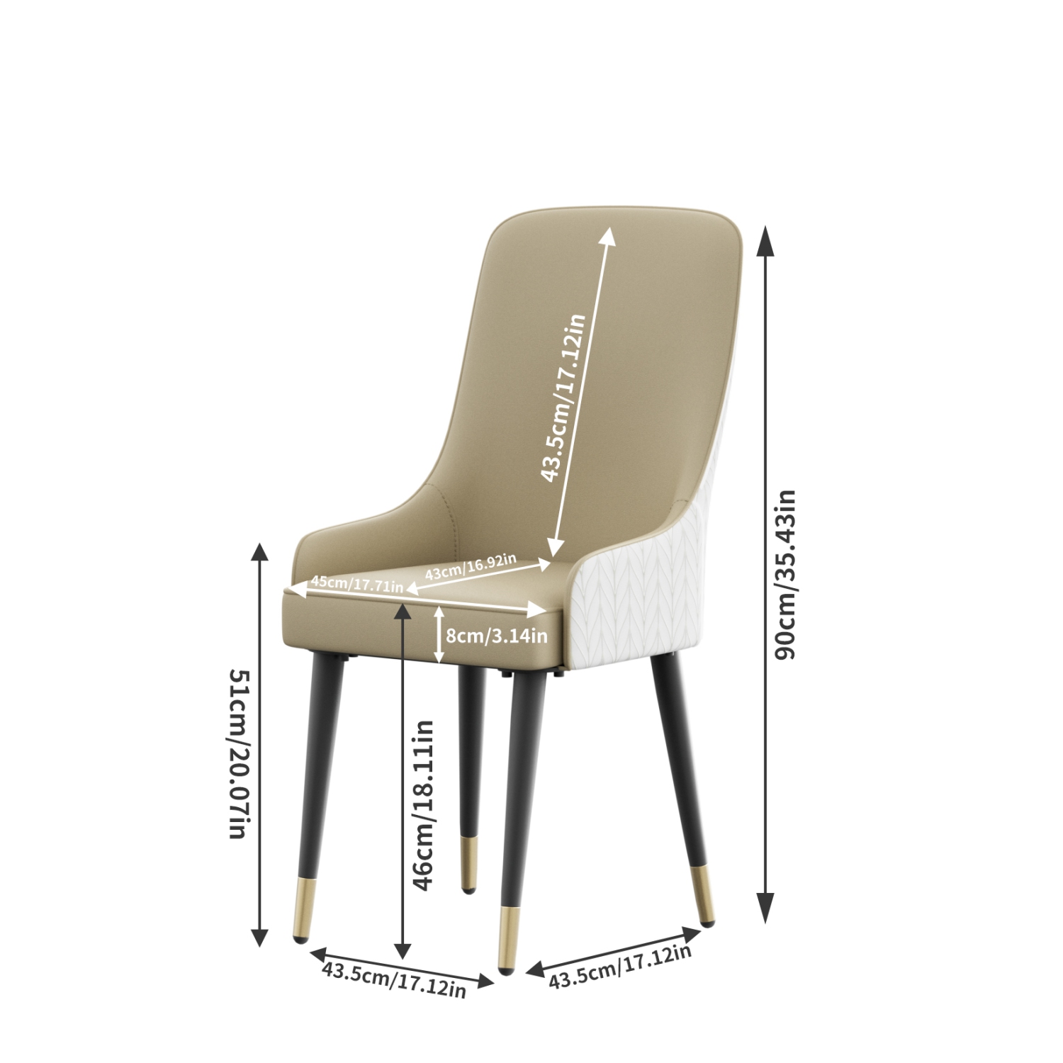 Microfiber Silicone Leather Dining Chairs:Set of 2 Upscale Dining Chair with Breathable Sponge Cushion Antioxidant Metal Legs Luxury Back Lion Head