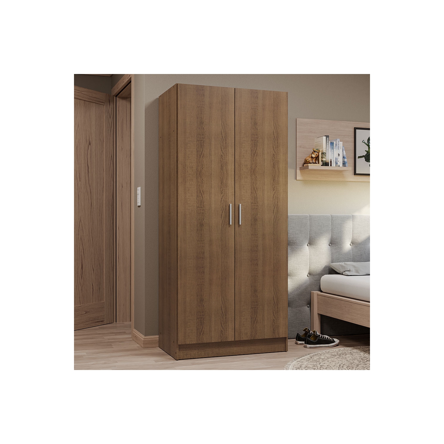 Armoire de rangement à 2 portes Madesa avec grande tablette 31&nbsp;po de long. Armoire tout-en-un. Entrée et unité d'organisation pour chambre -