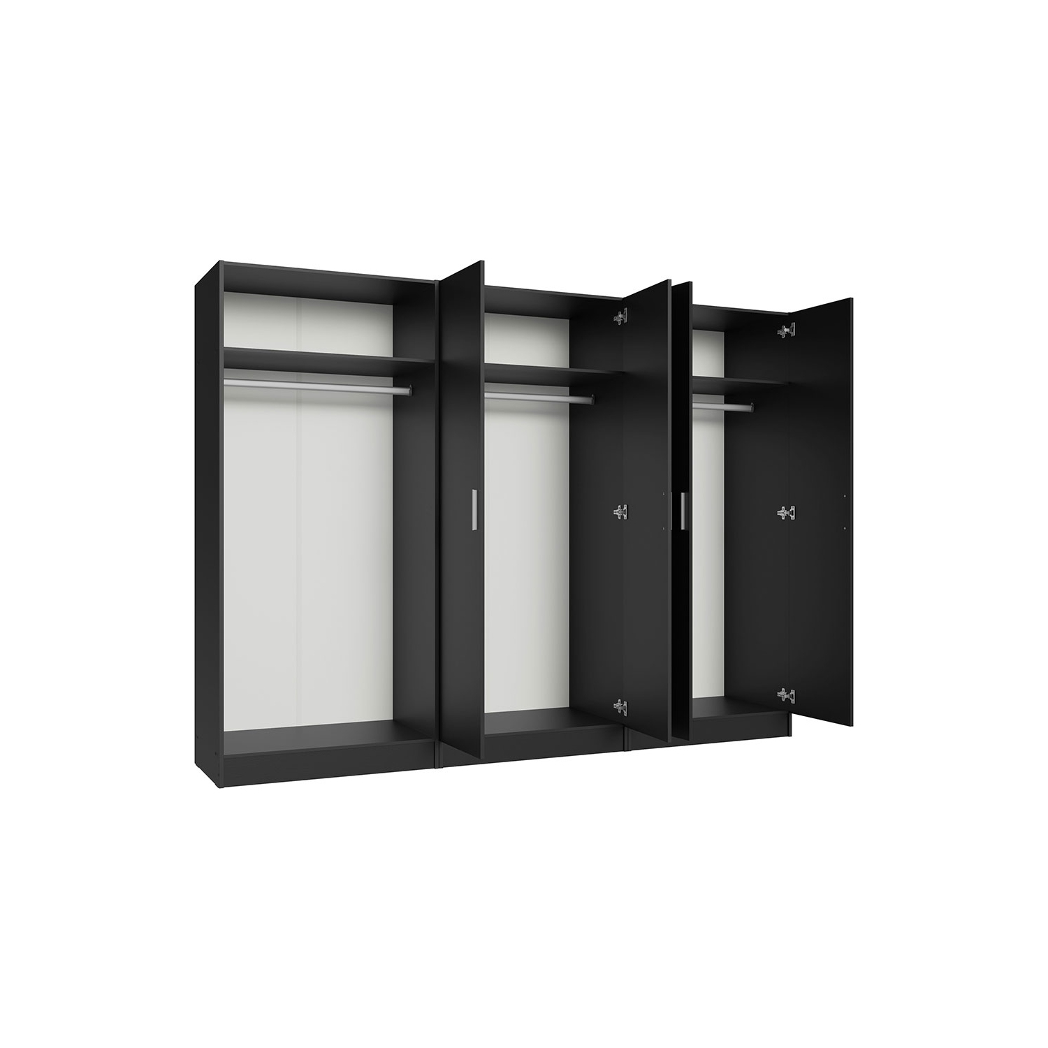 Armoire de rangement à 6 portes avec grandes tablettes et armoire tout usage de 94 po de long Madesa, entrée et unité d'organisation pour