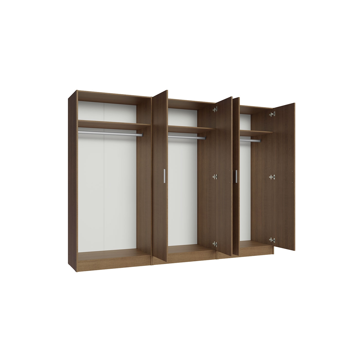 Armoire de rangement à 6 portes avec grandes tablettes et armoire tout usage de 94&nbsp;po de long avec armoire/armoire/rangement pour chambre Madesa