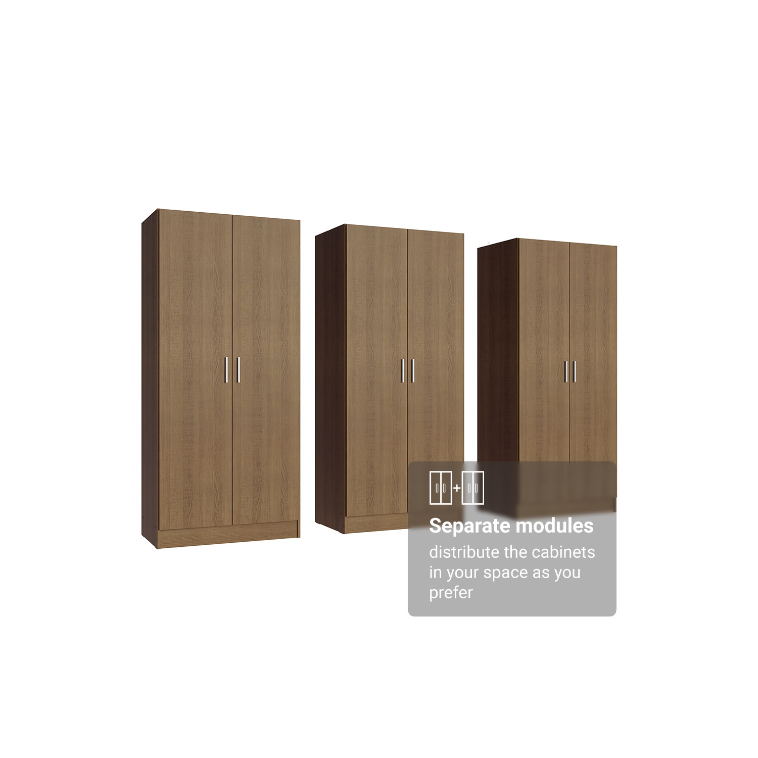 Armoire de rangement à 6 portes avec grandes tablettes et armoire tout usage de 94&nbsp;po de long avec armoire/armoire/rangement pour chambre Madesa