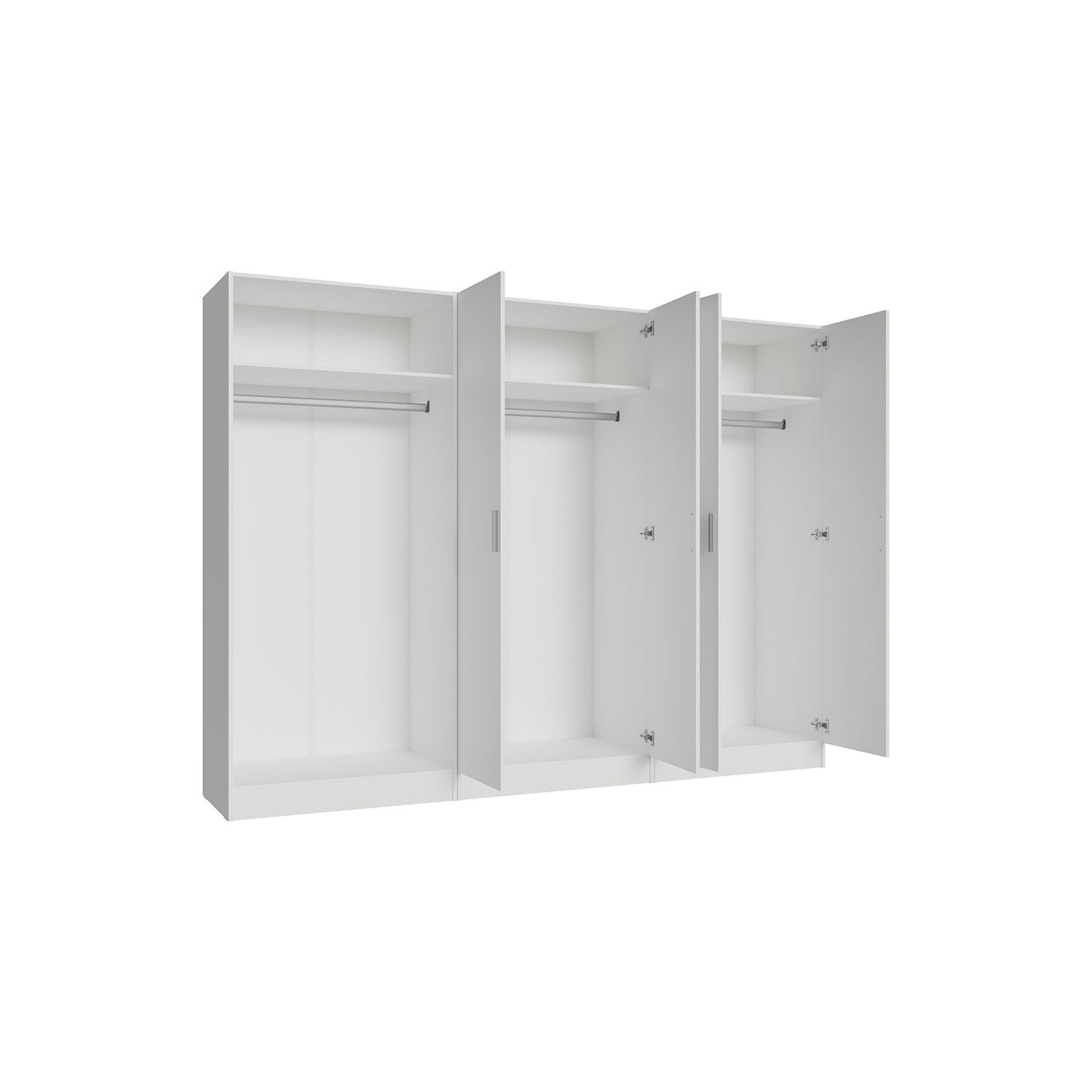 Armoire de rangement à 6 portes avec tablettes spacieuses et armoire tout usage de 94&nbsp;po de long avec armoire/armoire/rangement pour chambre