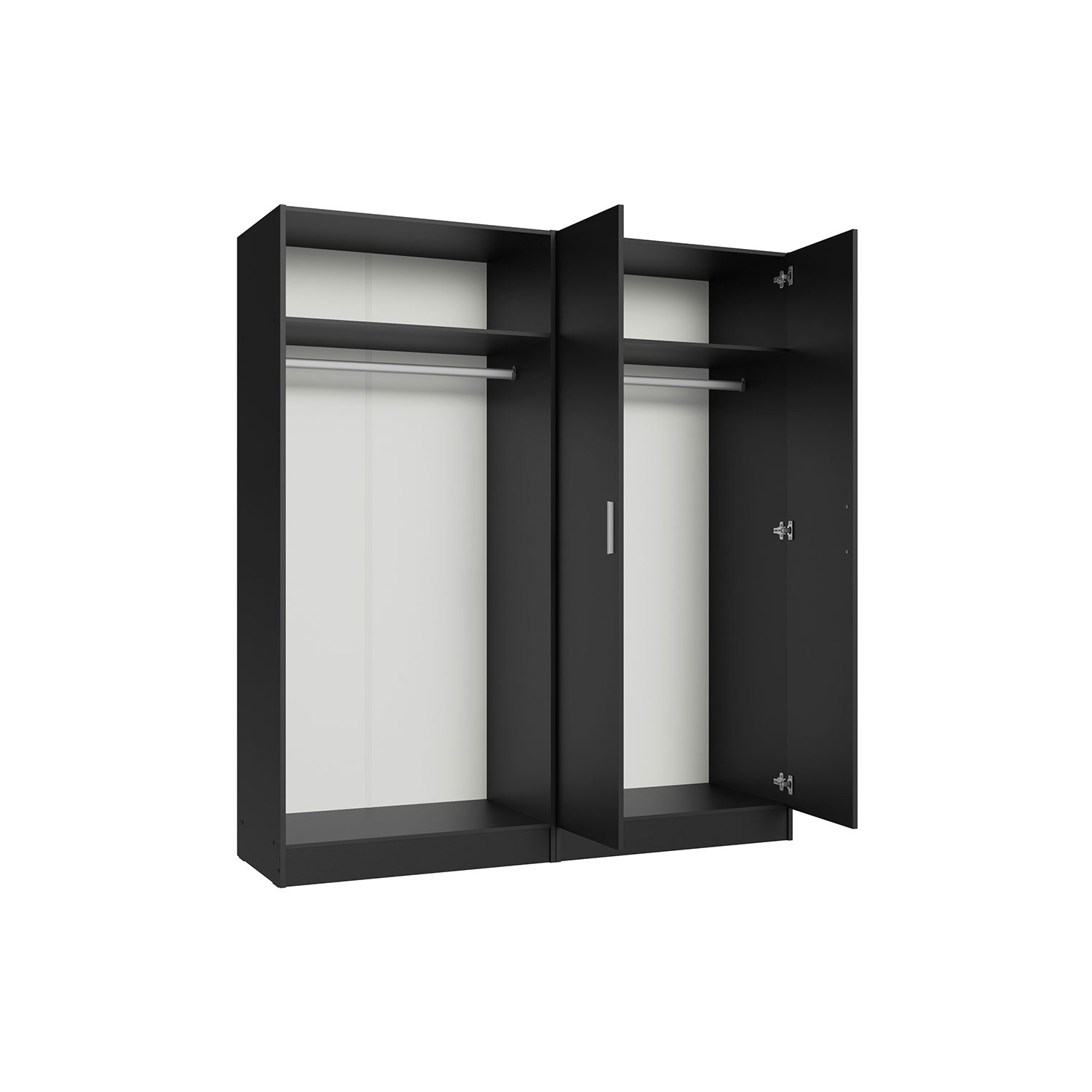 Madesa 4 Doors Storage Cabinet with Ample Shelves Space 63"L Utility Armoire Closet Entryway and Bedroom Organization Unit - Black