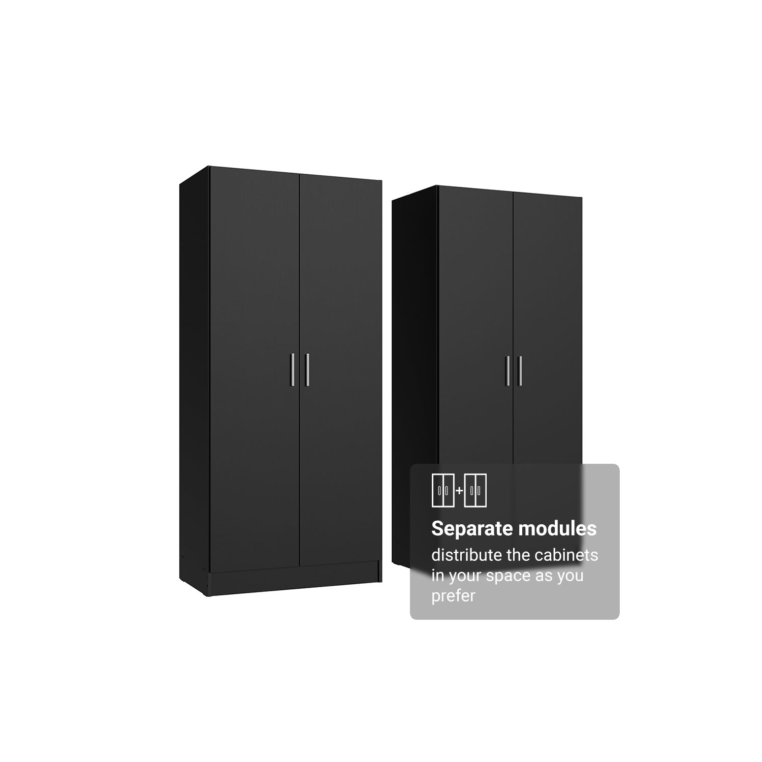 Madesa 4 Doors Storage Cabinet with Ample Shelves Space 63"L Utility Armoire Closet Entryway and Bedroom Organization Unit - Black