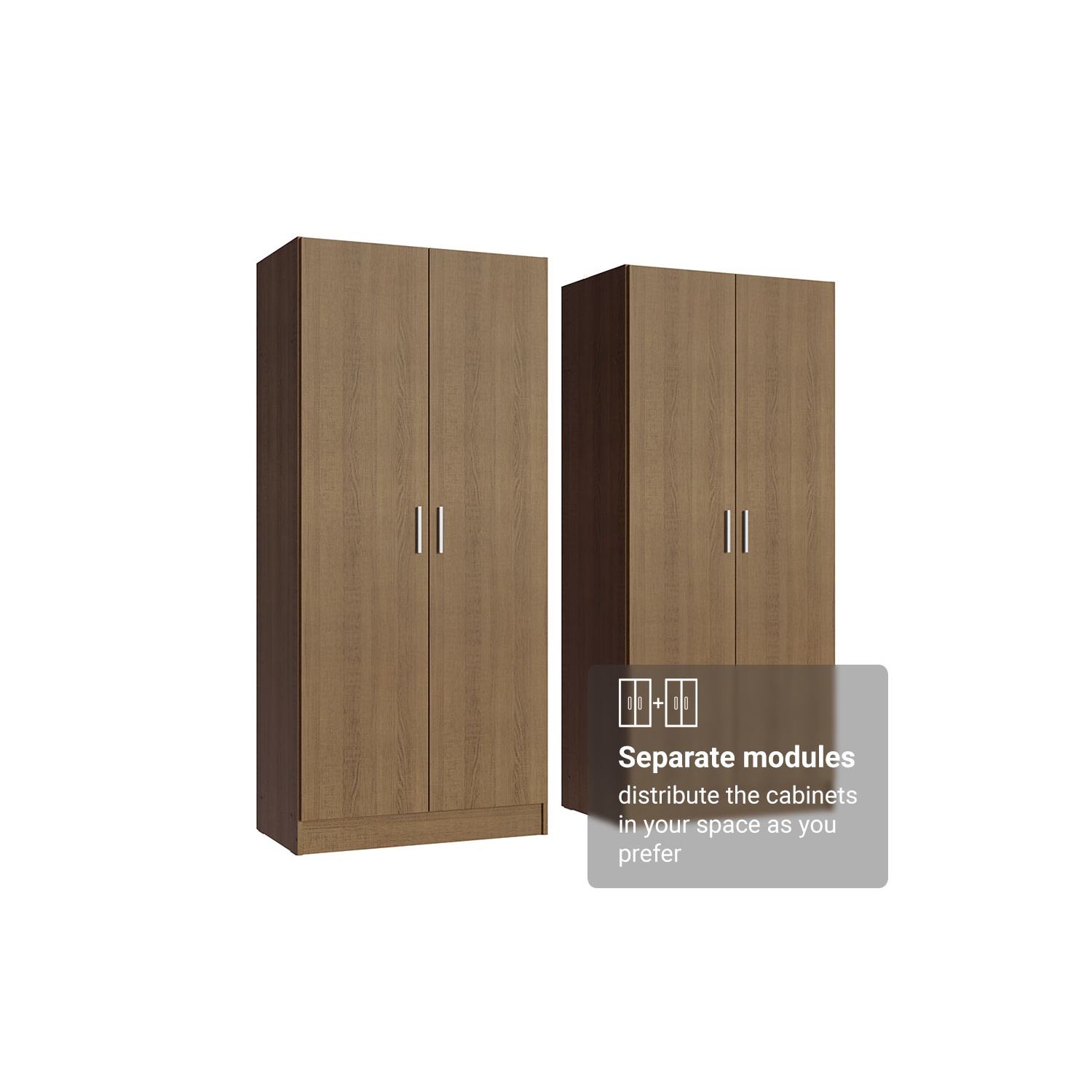 Madesa 4 Doors Storage Cabinet with Ample Shelves Space 63"L Utility Armoire Closet Entryway and Bedroom Organization Unit - Rustic