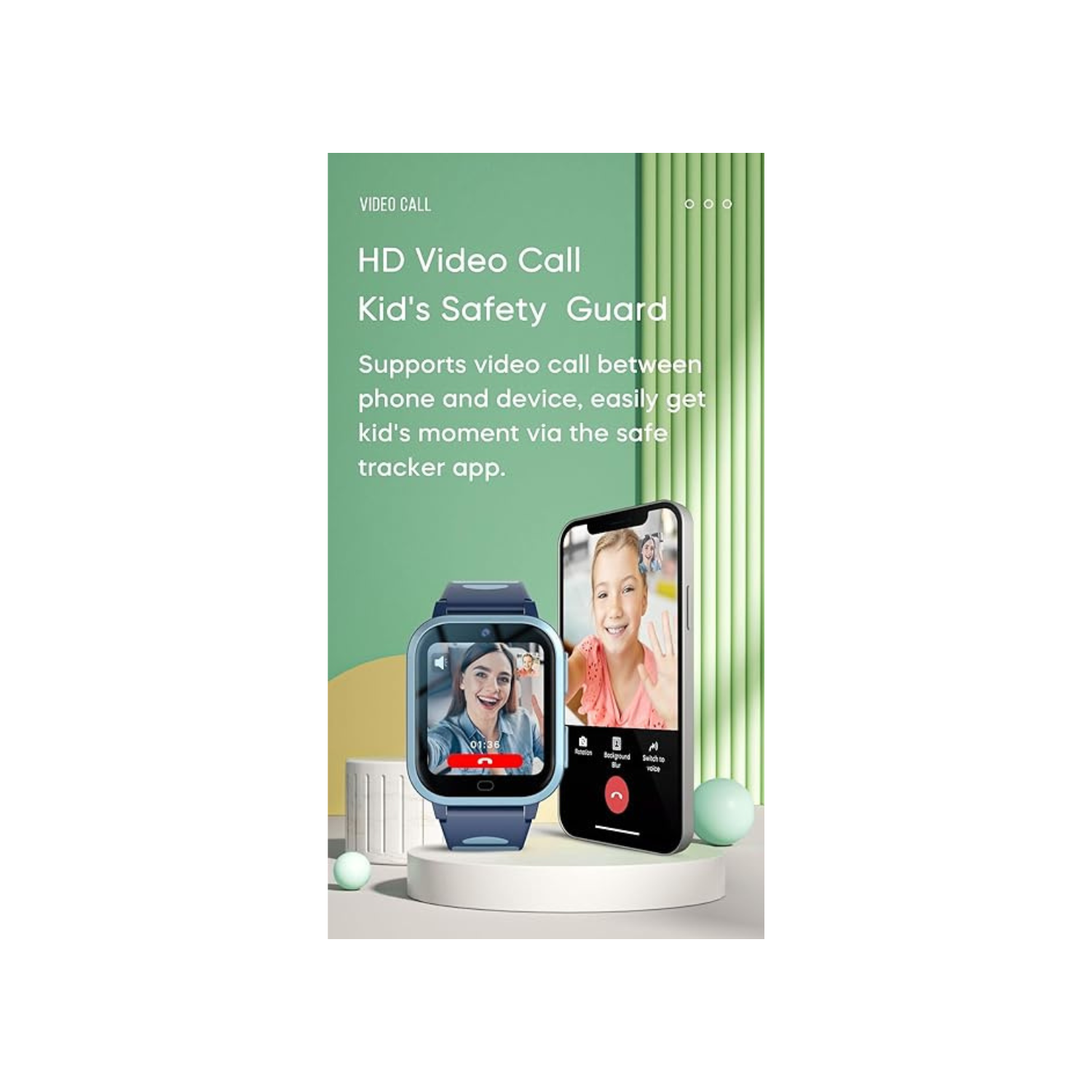 Kids 4G GPS Smartwatch Phone, Kids HD Touchscreen Mobile Watch for Kid with Whatsapp,Anti-Lost GPS Waterproof Video Phone Call Real-time Tracking