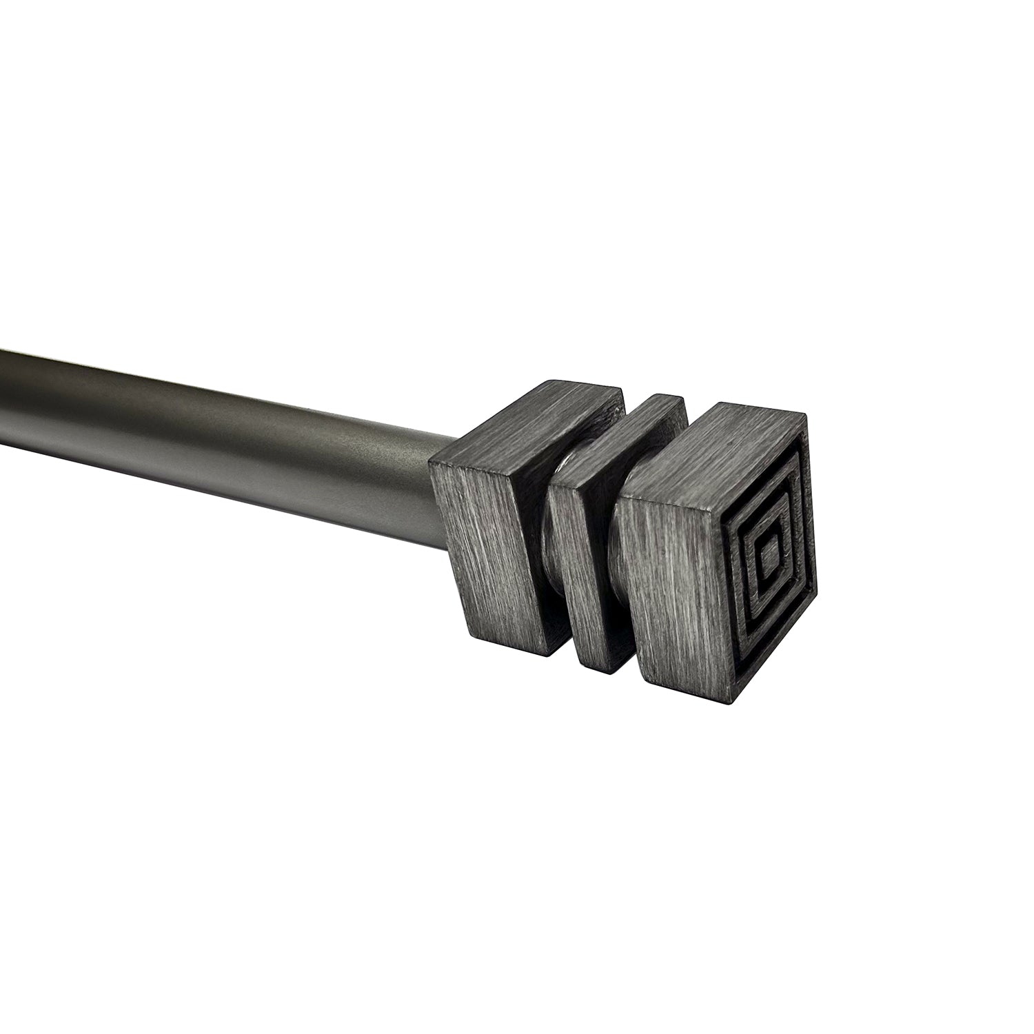 Versailles - Esencial Cleft Curtain Rod Set, Adjustable Length From 36" to 72", Antique Silver