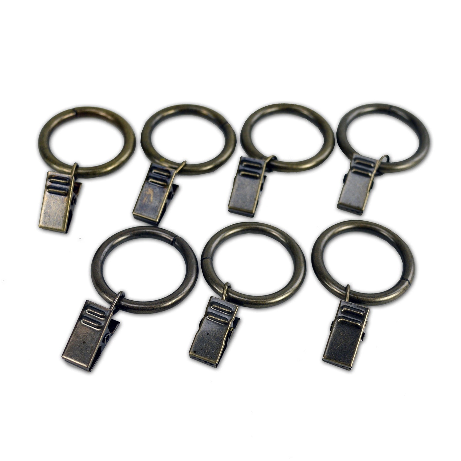 Versailles - Ensemble de 7 anneaux à pince de rideau, en acier, laiton