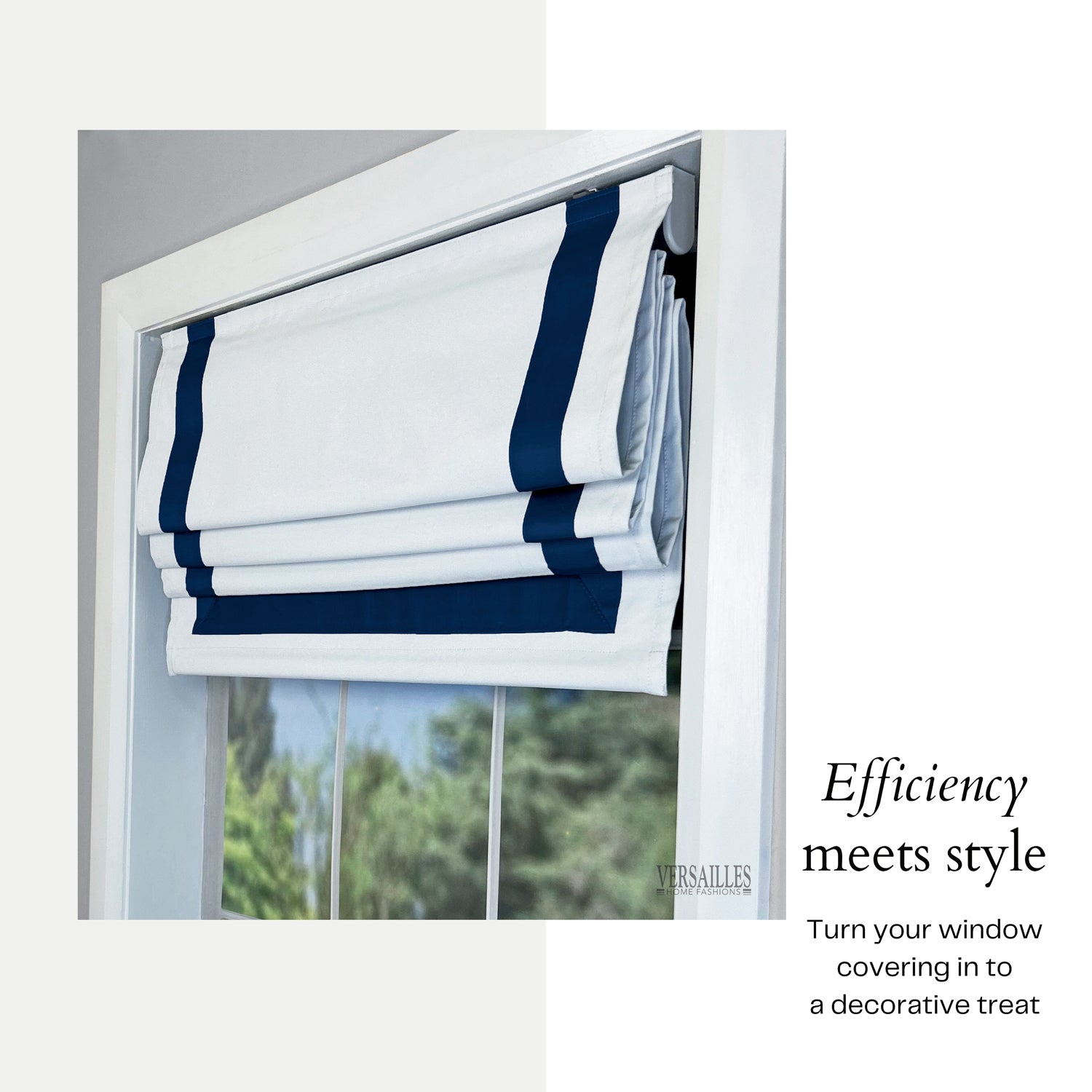 Versailles - Cordless Roman Shade, Valentina Collection, Darkening Fabric, 38" x 63", Blue