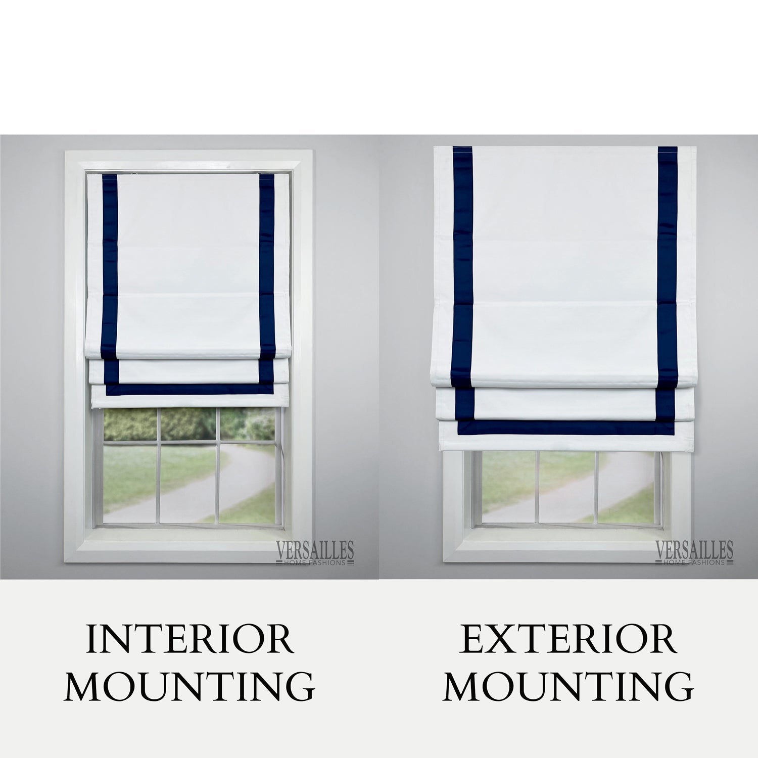 Versailles - Cordless Roman Shade, Valentina Collection, Darkening Fabric, 38" x 63", Blue