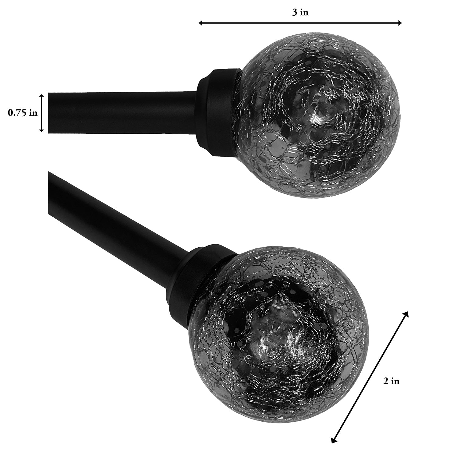 Versailles – Ensemble de tringle à rideaux Industria Mercury, longueur réglable de 30 à 78&nbsp;po, noir