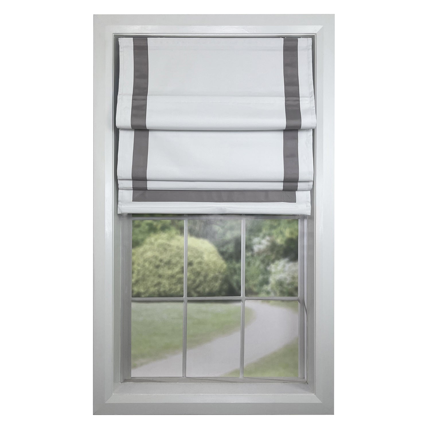 Versailles - Cordless Roman Shade, Valentina Collection, Darkening Fabric, 38" x 63", Grey
