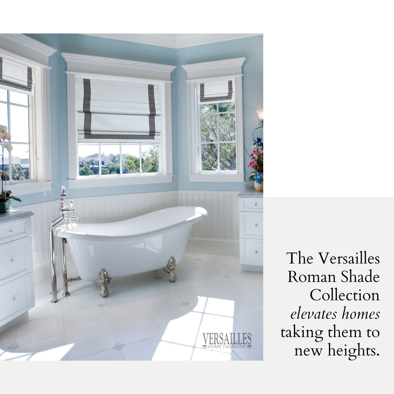 Versailles - Cordless Roman Shade, Valentina Collection, Darkening Fabric, 38" x 63", Grey