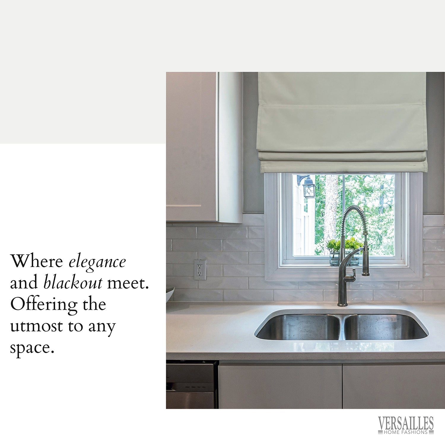 Versailles - Cordless Roman Shade, Octavia Collection, Darkening Fabric, 36" x 63", Ivory