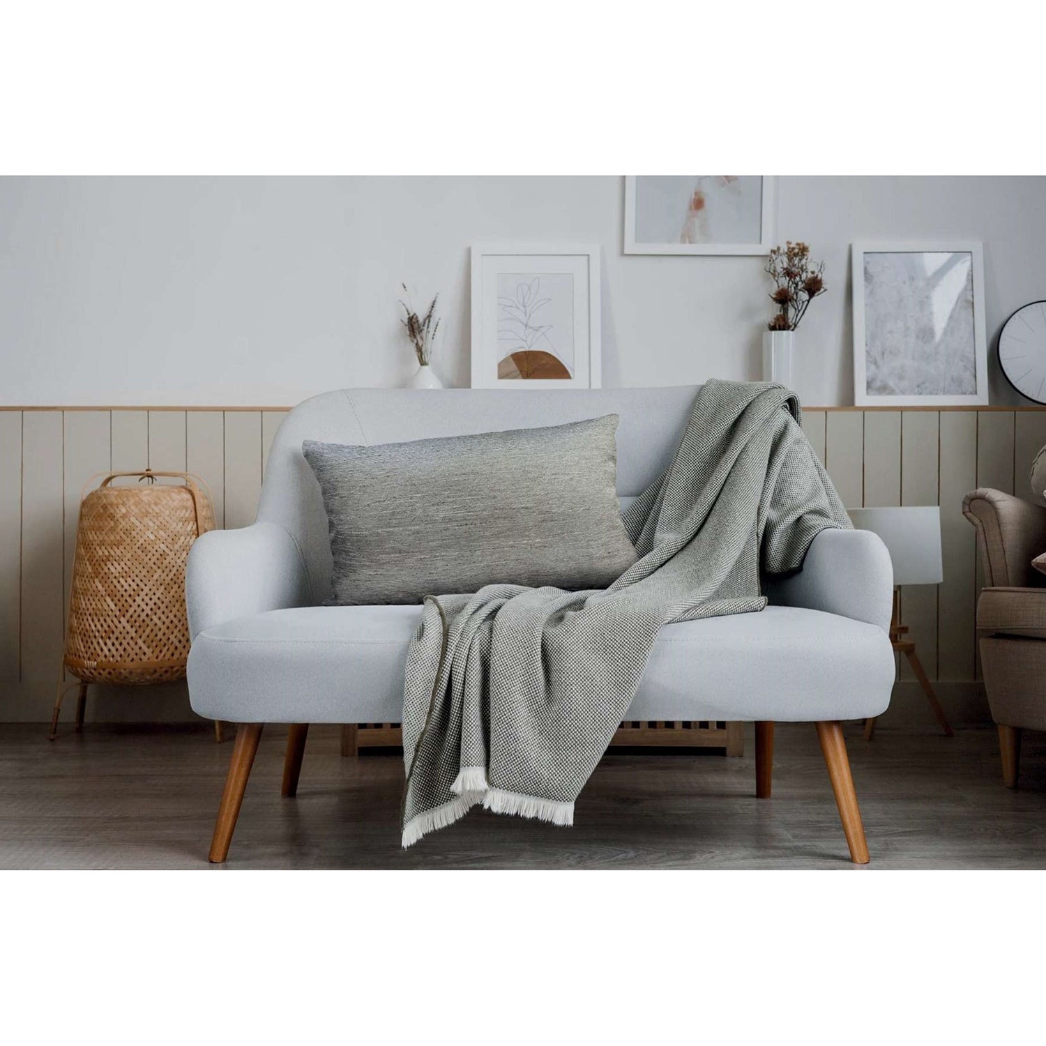 Versailles – Housse de coussin Ceasar, 14 x 20&nbsp;po, lavable à la machine, gris foncé