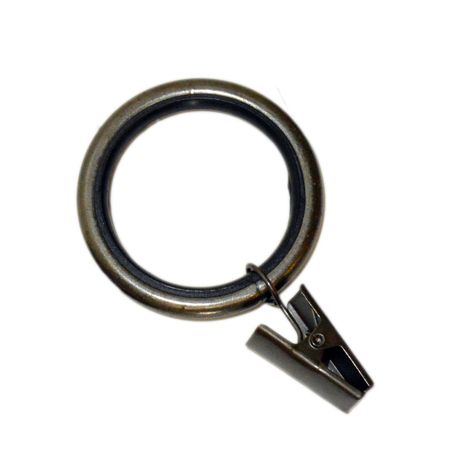 Versailles - Set of 7 Curtain Clip Rings with Nylon Lining, Silent Glide, Brass