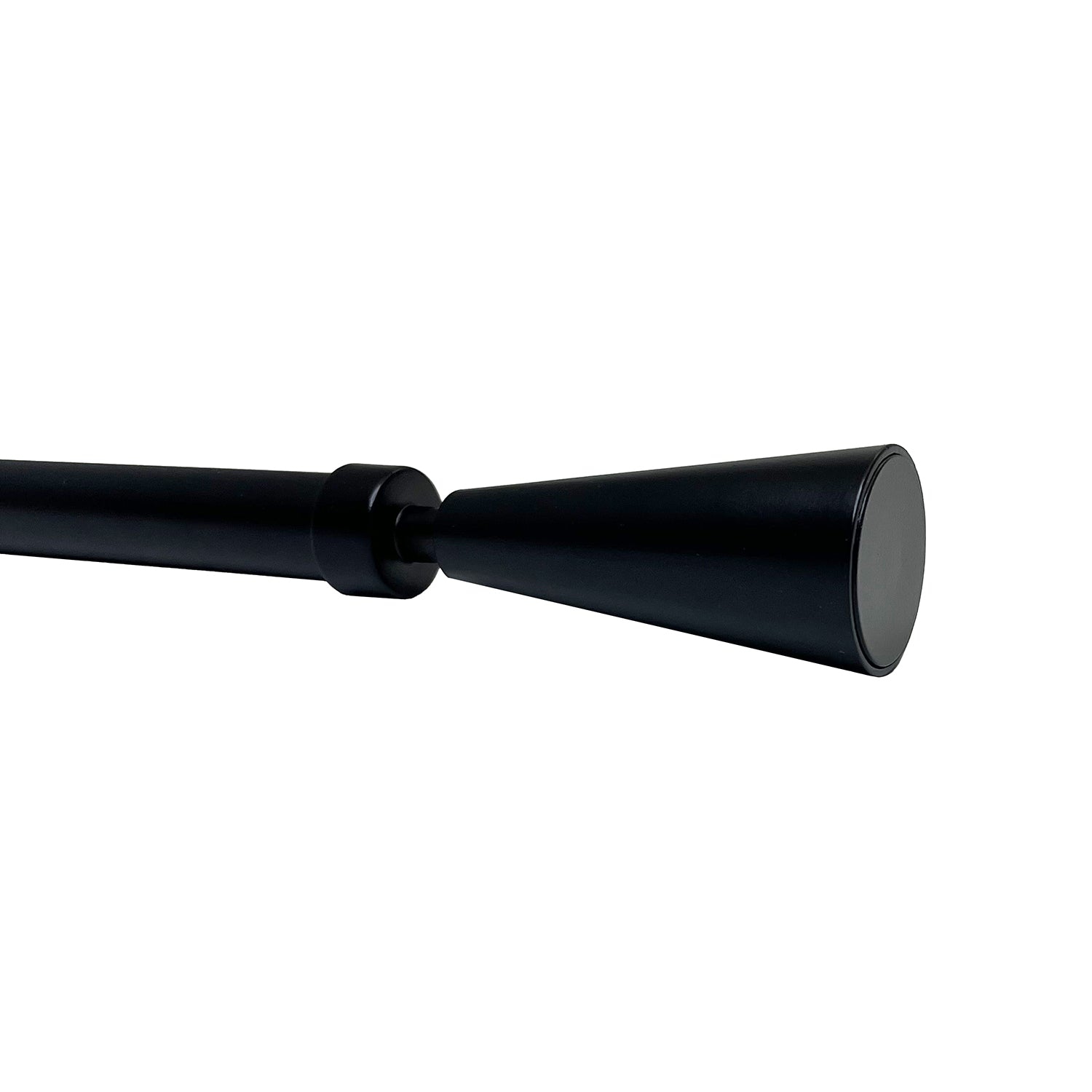 Versailles - Sculpted Cone Finial Curtain Rod Set, Adjustable Length from 30" to 78", Black