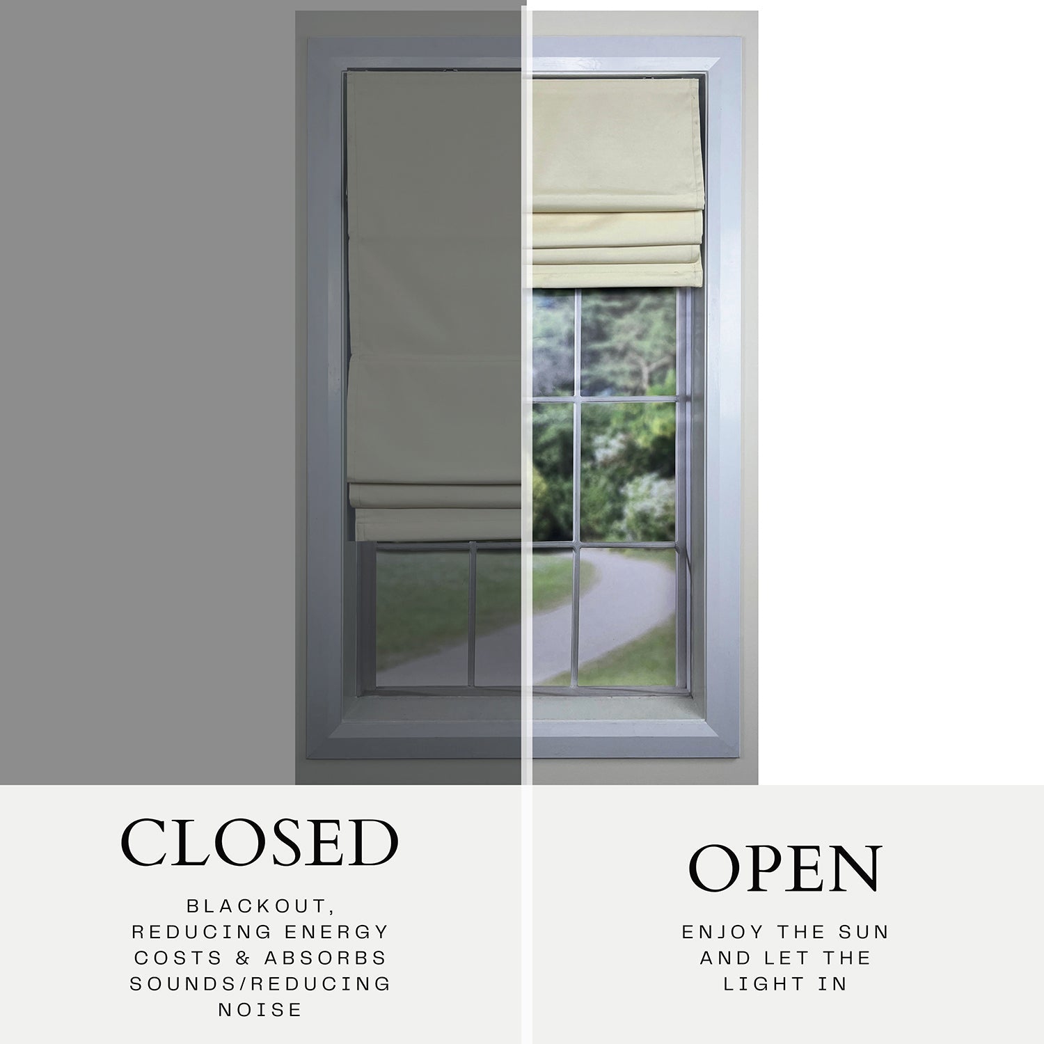 Versailles - Cordless Roman Shade, Octavia Collection, Darkening Fabric, 48" x 72", Ivory