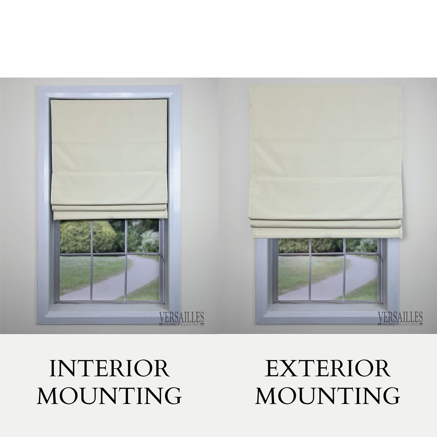 Versailles - Cordless Roman Shade, Octavia Collection, Darkening Fabric, 48" x 72", Ivory