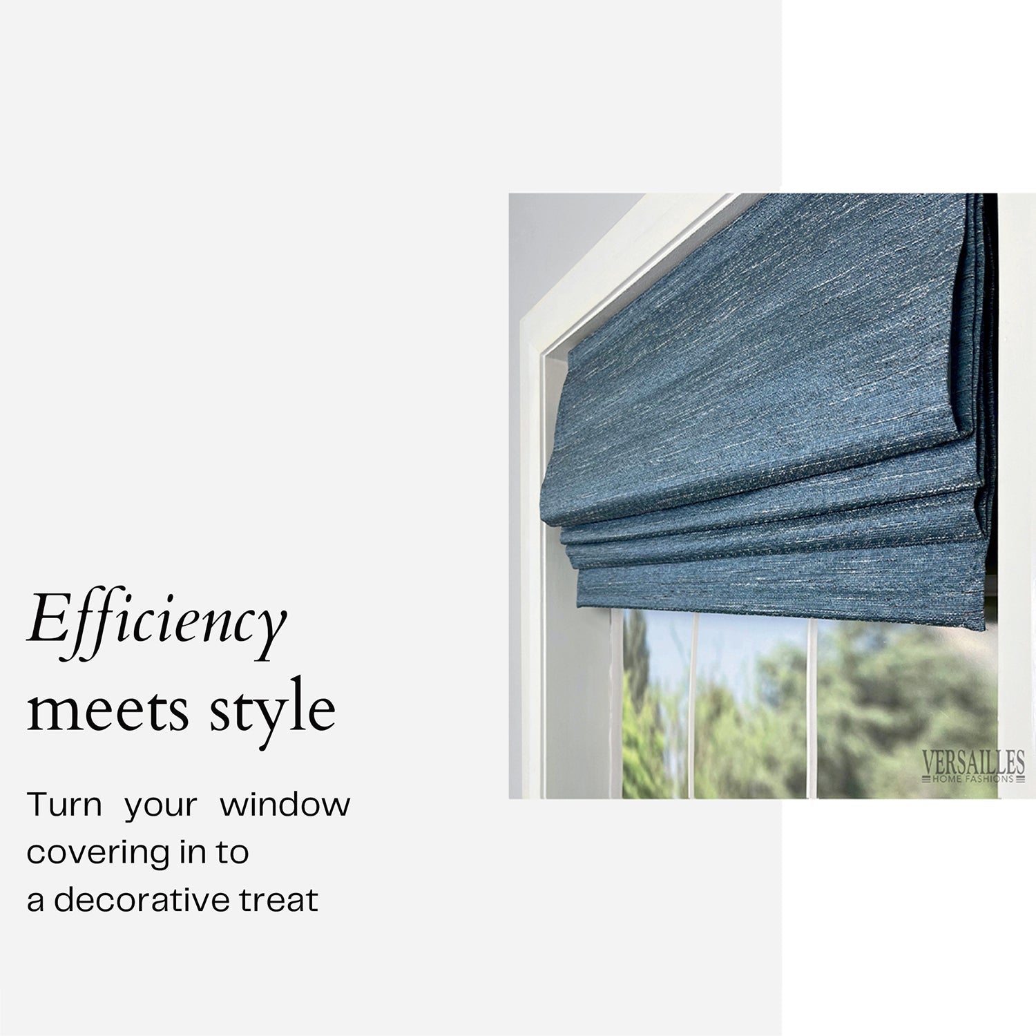 Versailles - Cordless Roman Shade, Caesar Collection, Room Darkening Fabric, 36" x 63", Blue