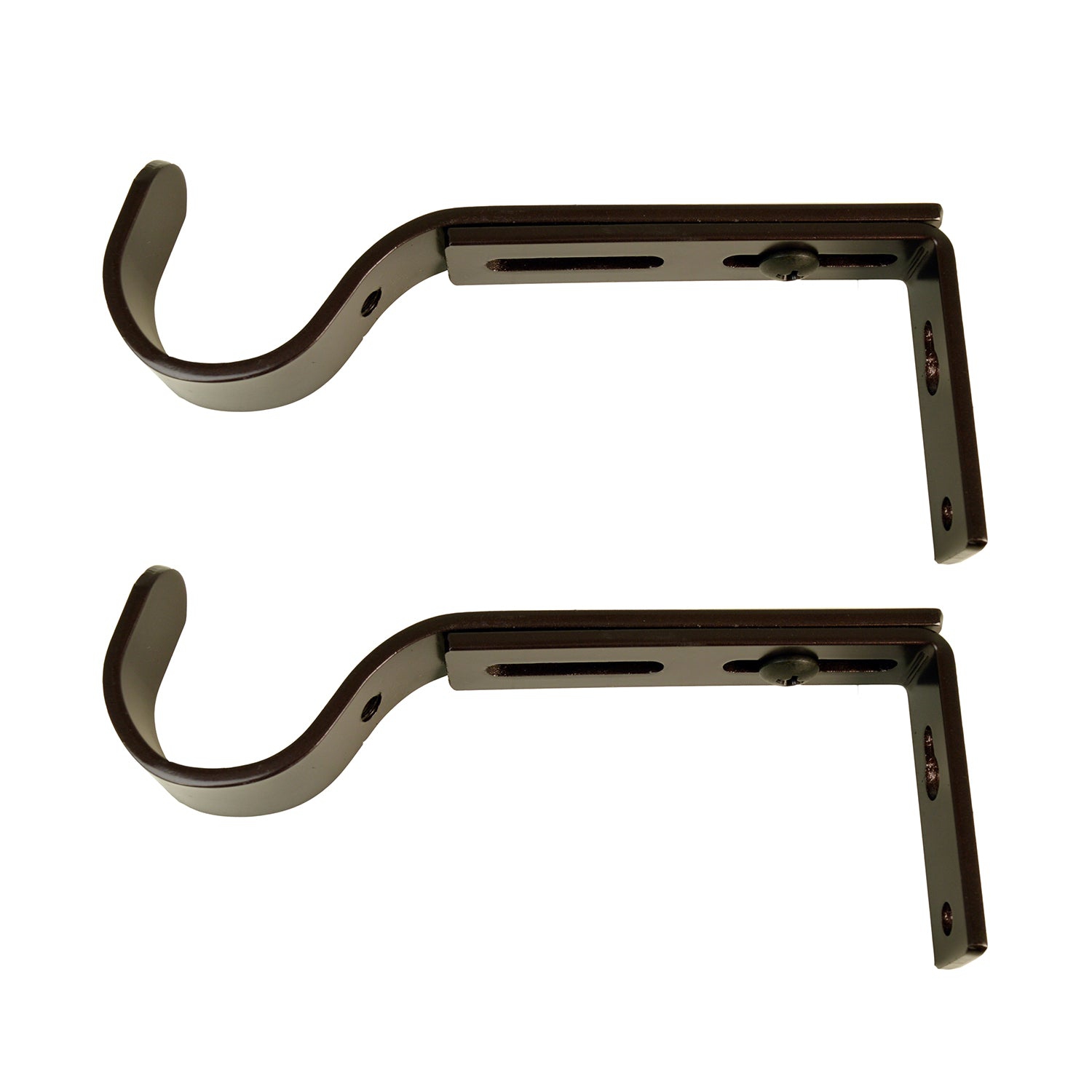 Versailles - Set of 2 Curtain Brackets, Adjustable Projection between 4" to 5.5", Brown
