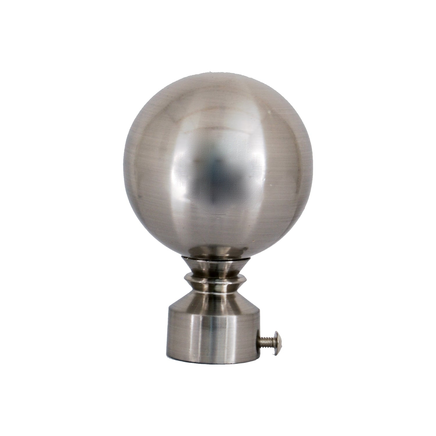 Versailles - Lexington Ball Curtain Rod Set, Adjustable Length from 28" to 48", Silver