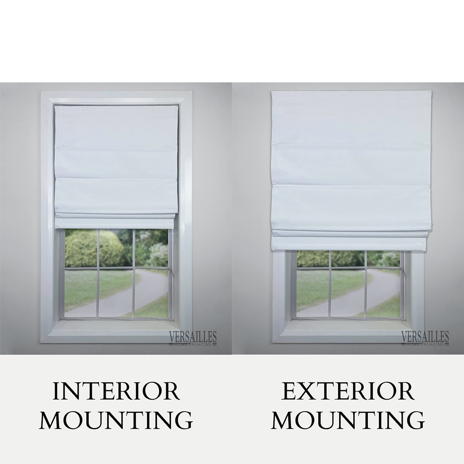 Versailles - Cordless Roman Shade, Octavia Collection, Darkening Fabric, 36" x 63", White