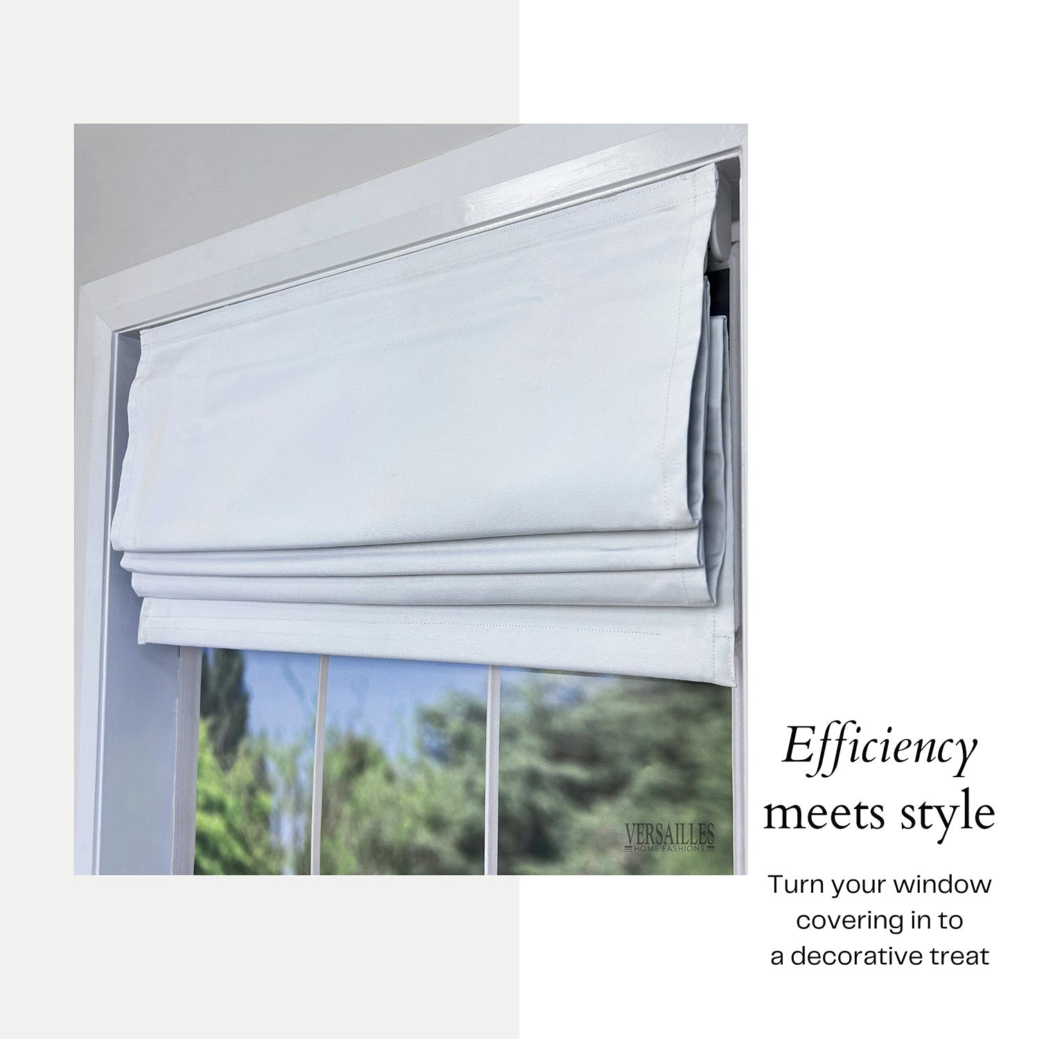 Versailles - Cordless Roman Shade, Octavia Collection, Darkening Fabric, 48" x 72", White