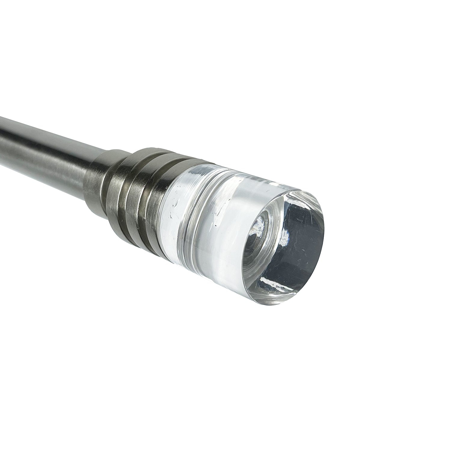 Versailles - Crystale Luvina Finial Curtain Rod Set, Adjustable Length from 30" to 78", Silver