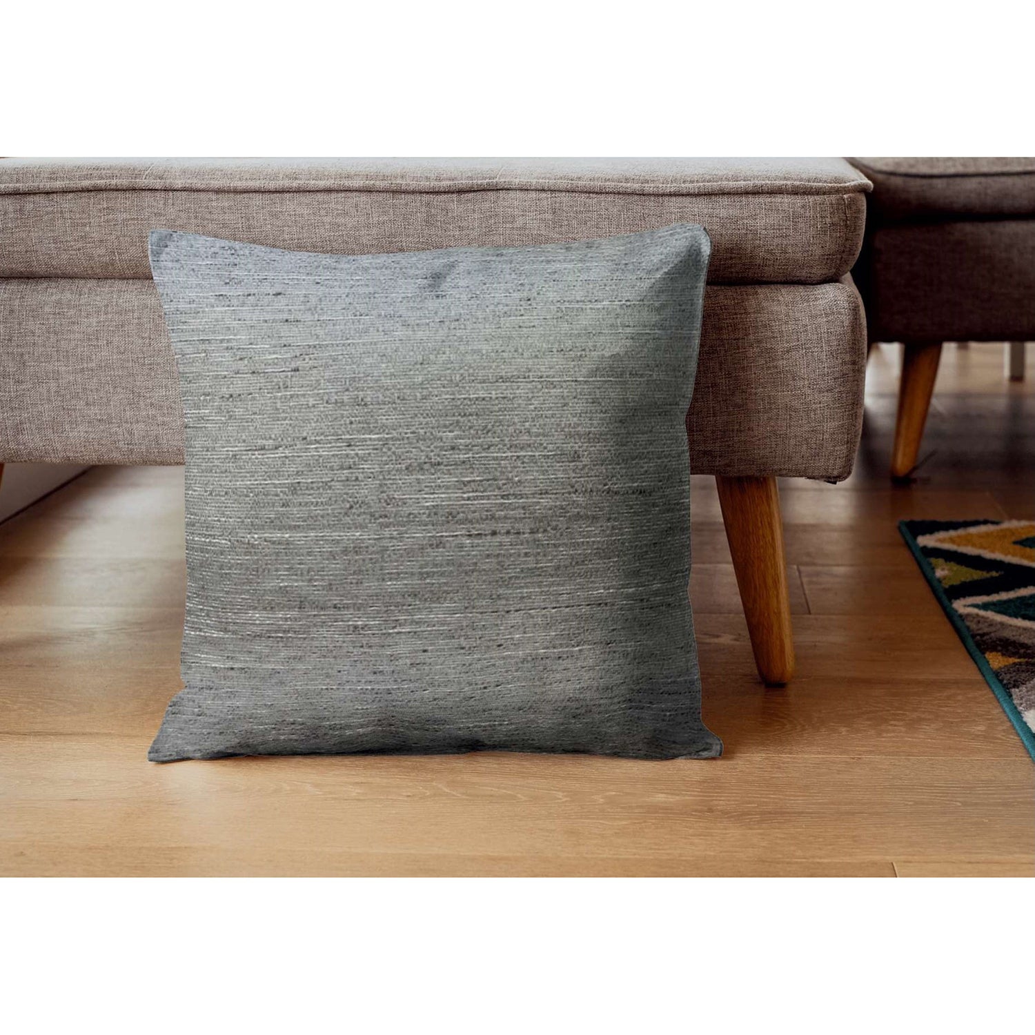 Versailles – Housse de coussin Ceasar, 20 x 20&nbsp;po, lavable à la machine, gris foncé